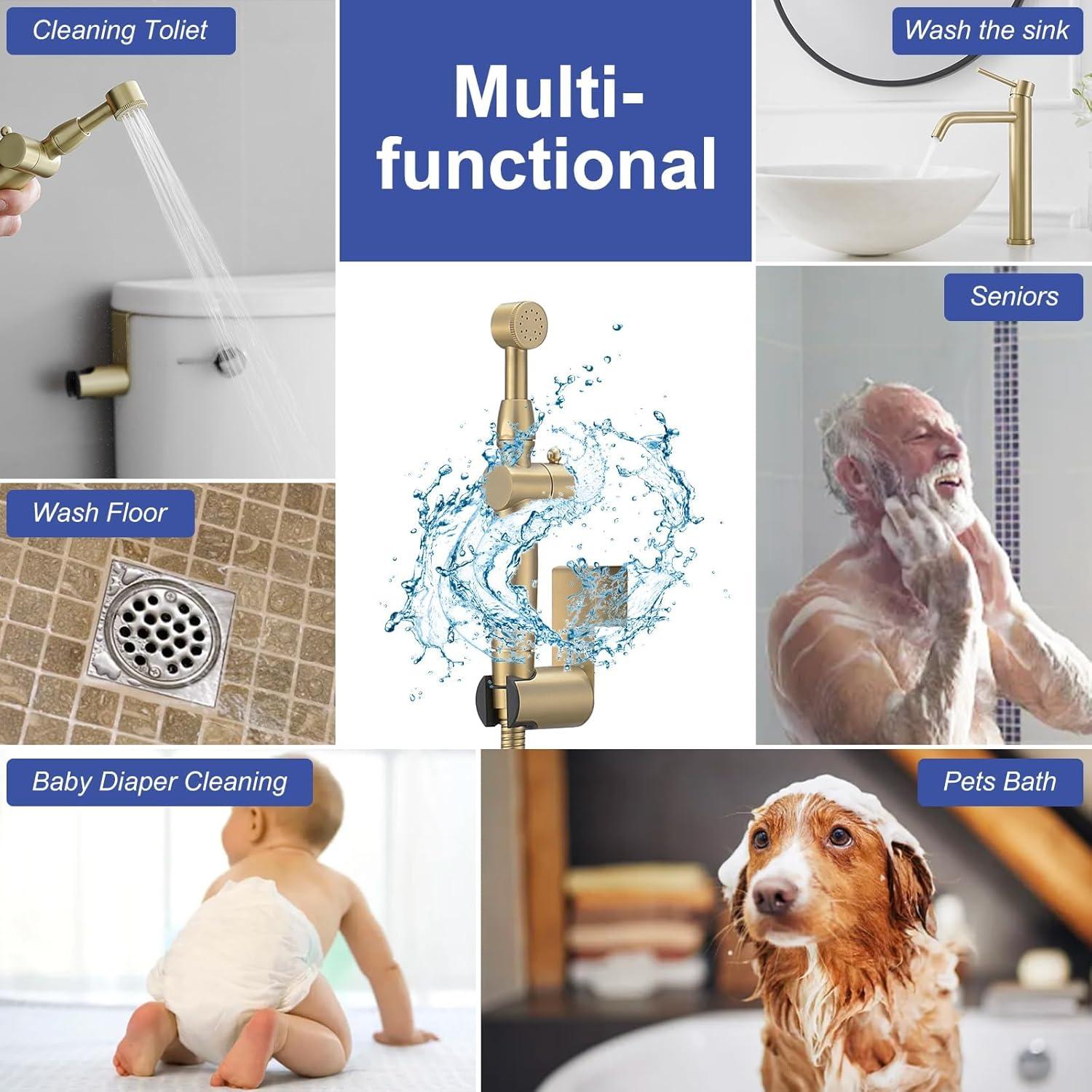 Rociador de Bidet Greenspring Oro Cepillado Ajustable 1.17 kg