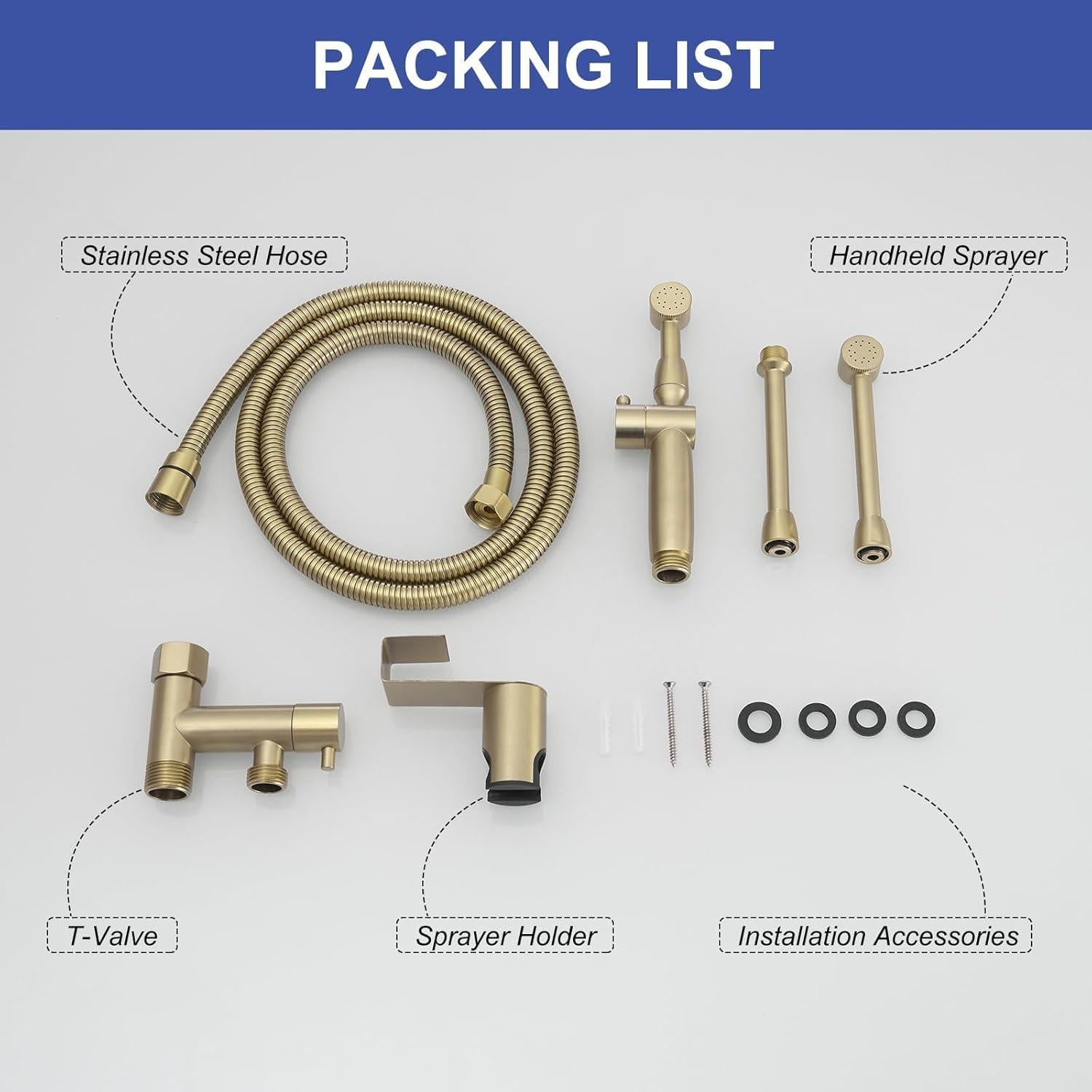 Rociador de Bidet Greenspring Oro Cepillado Ajustable 1.17 kg