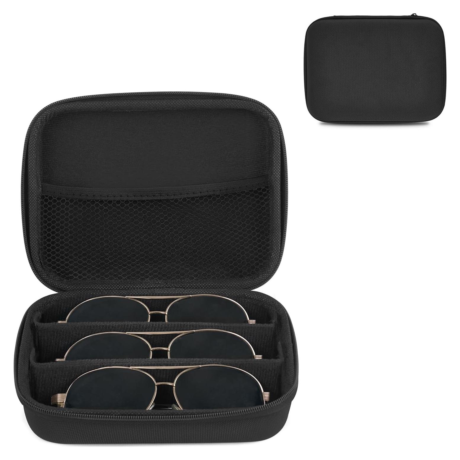 Organizador de Gafas de Sol Mkono Negro 3 Ranuras Ajustables