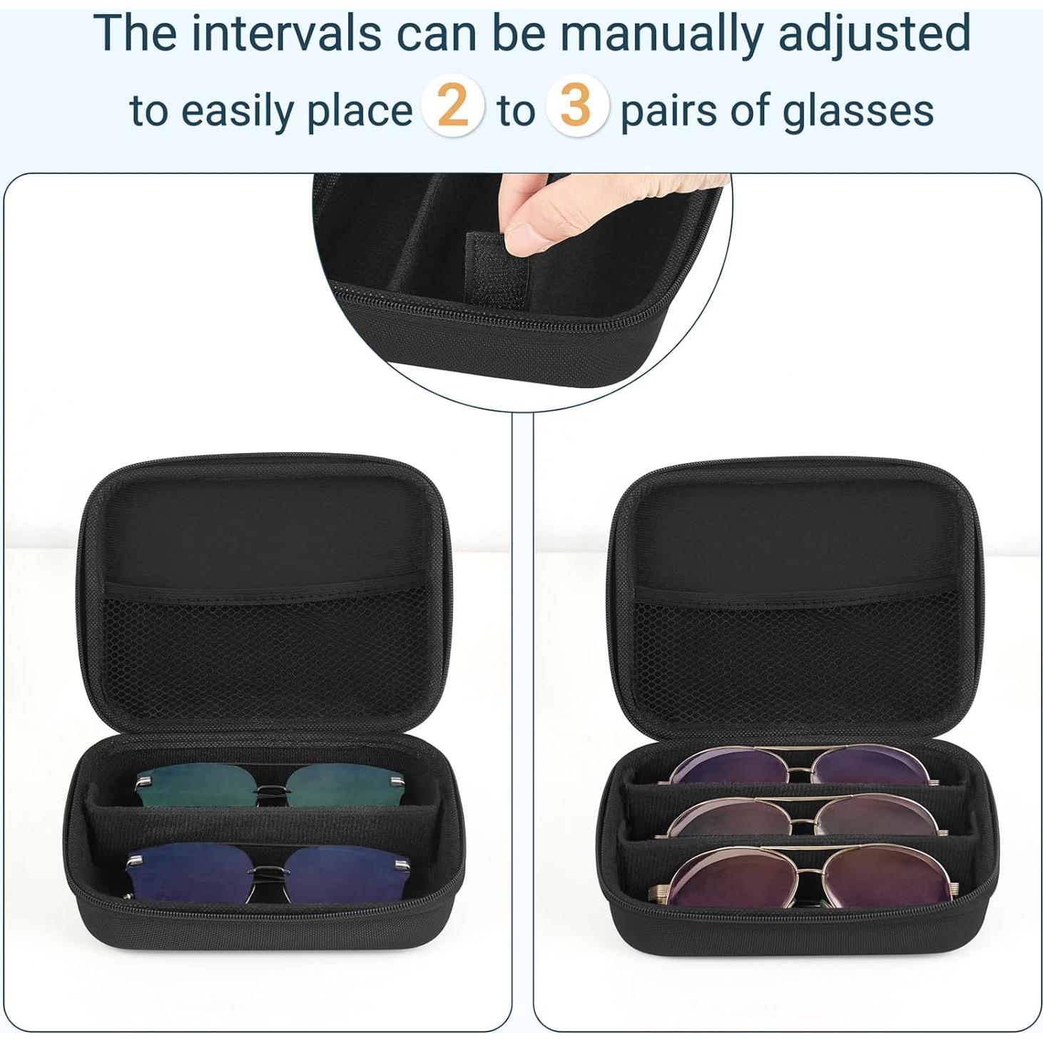 Organizador de Gafas de Sol Mkono Negro 3 Ranuras Ajustables