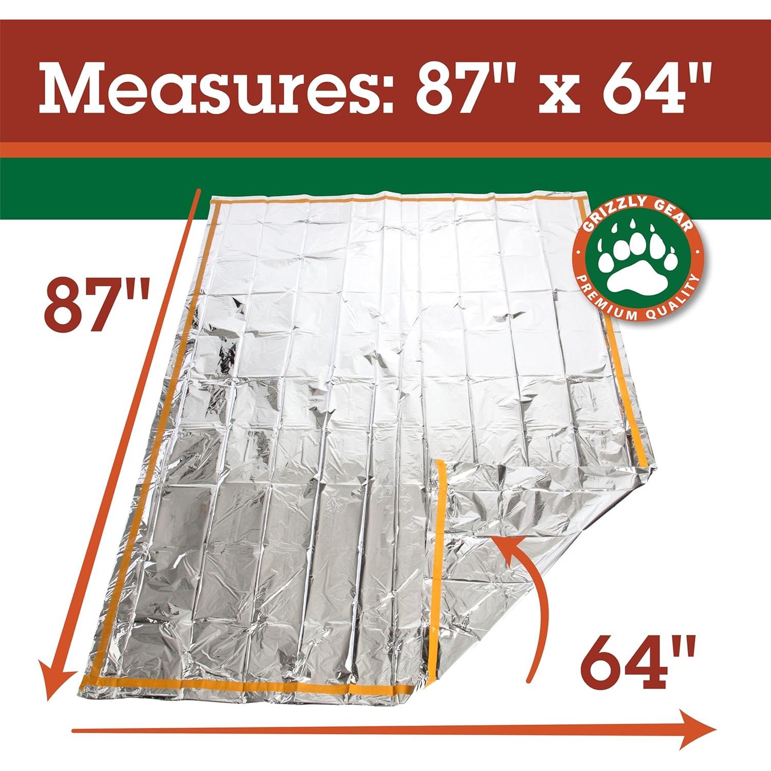 Saco de dormir de emergencia Grizzly Gear Mylar 2 personas