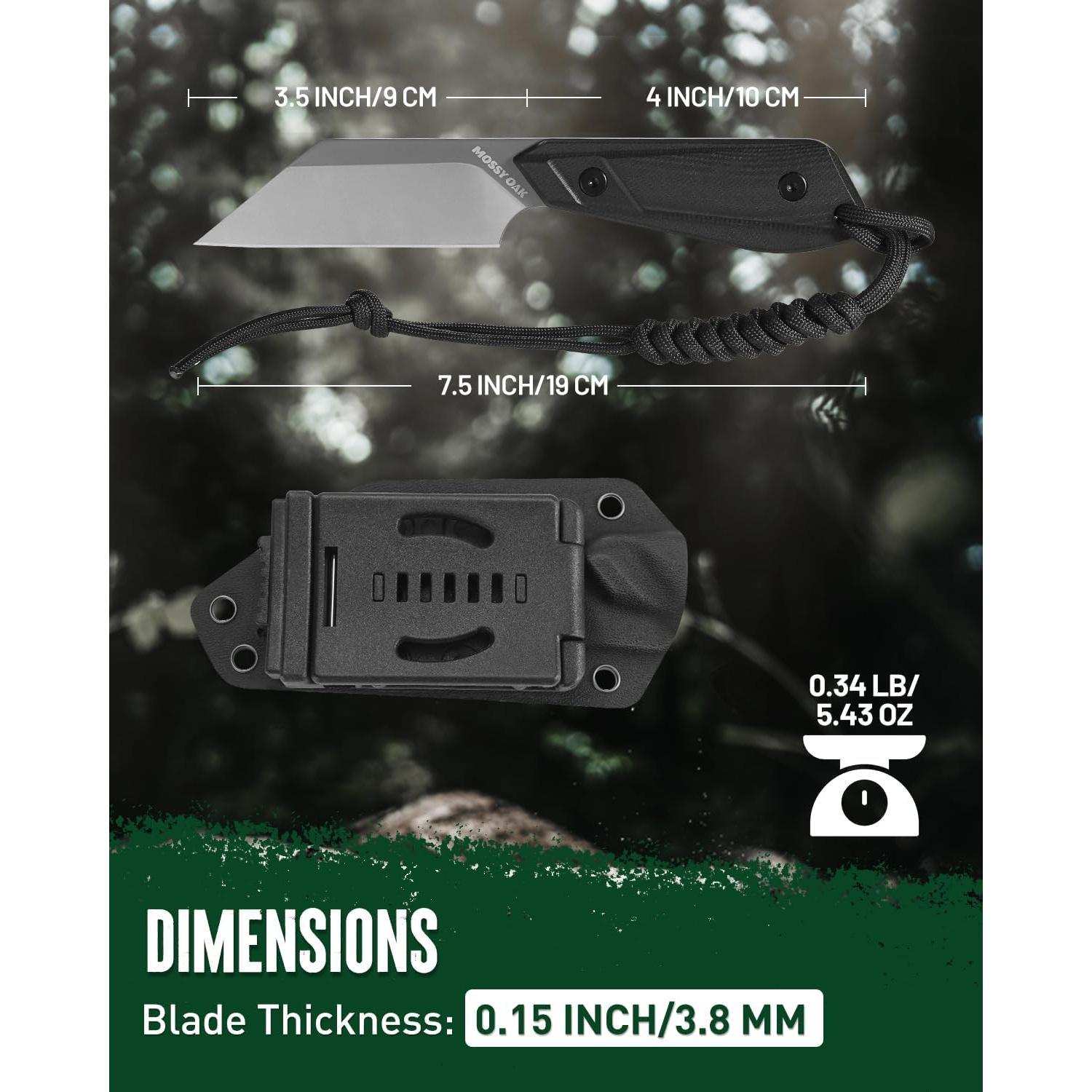 Cuchillo EDC Mossy Oak 19.05 cm Acero 14C28N con Funda