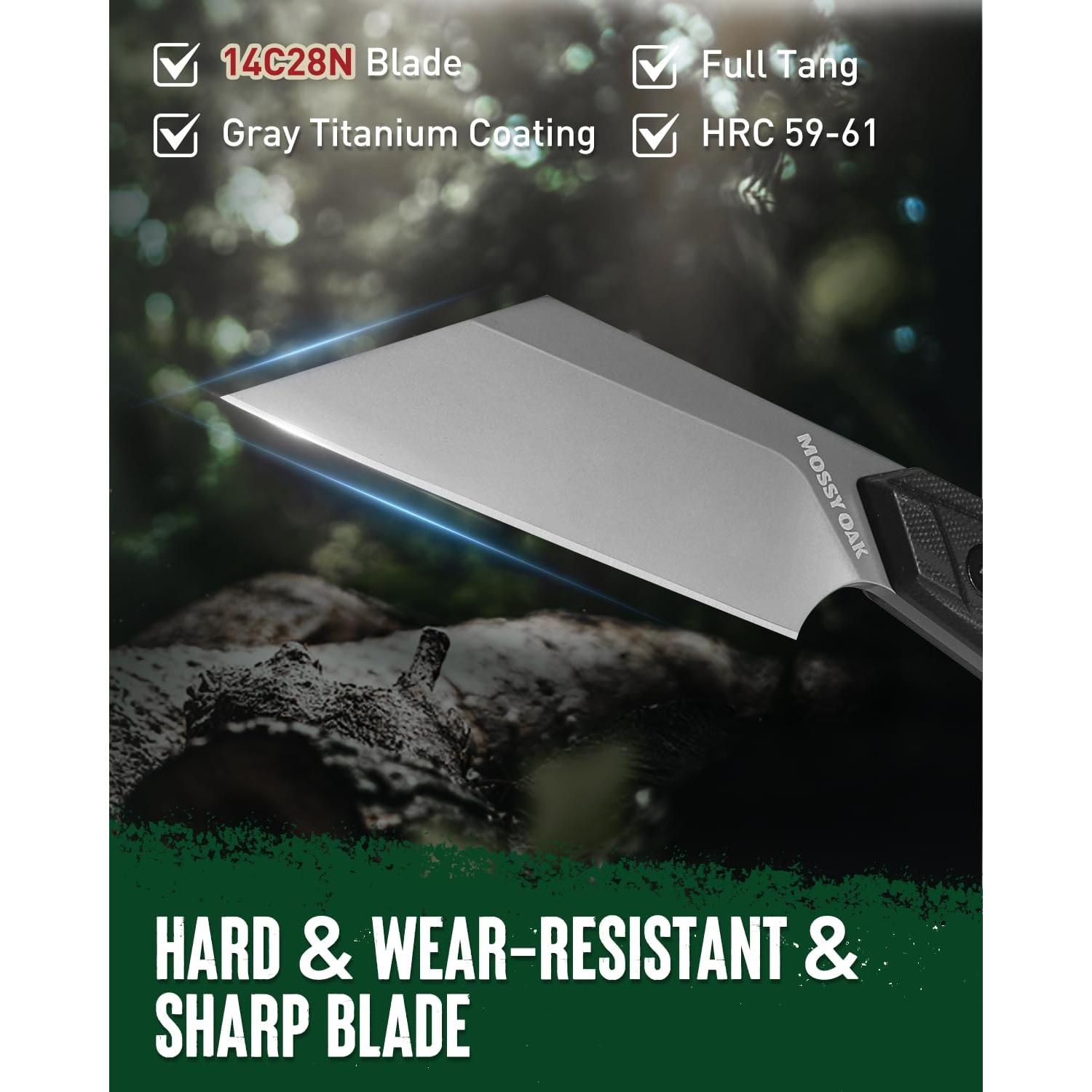 Cuchillo EDC Mossy Oak 19.05 cm Acero 14C28N con Funda