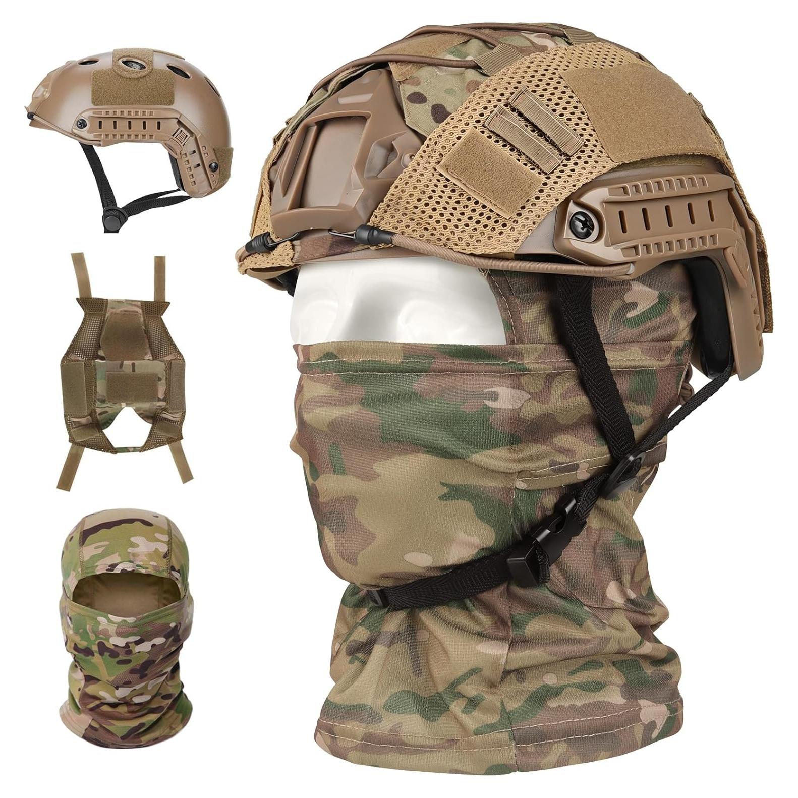 Casco Táctico SANYETS Hel-24-001 Negro con Accesorios