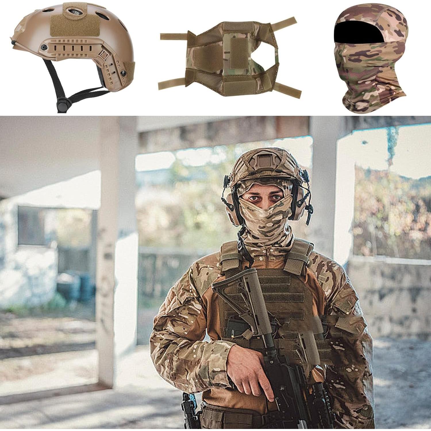 Casco Táctico SANYETS Hel-24-001 Negro con Accesorios