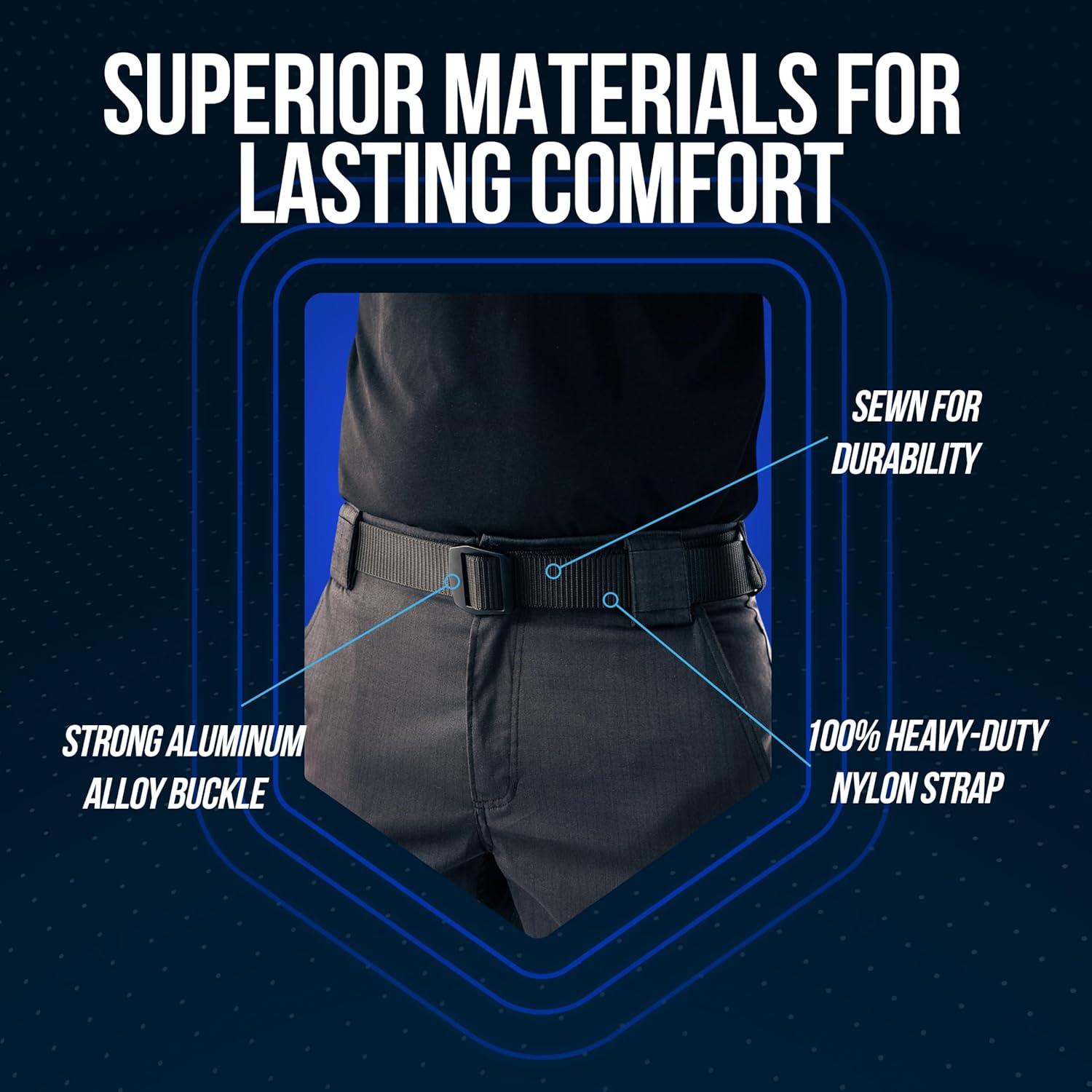 Cinturón Táctico Shirt Stay Plus Negro Ajustable 71 a 122 cm