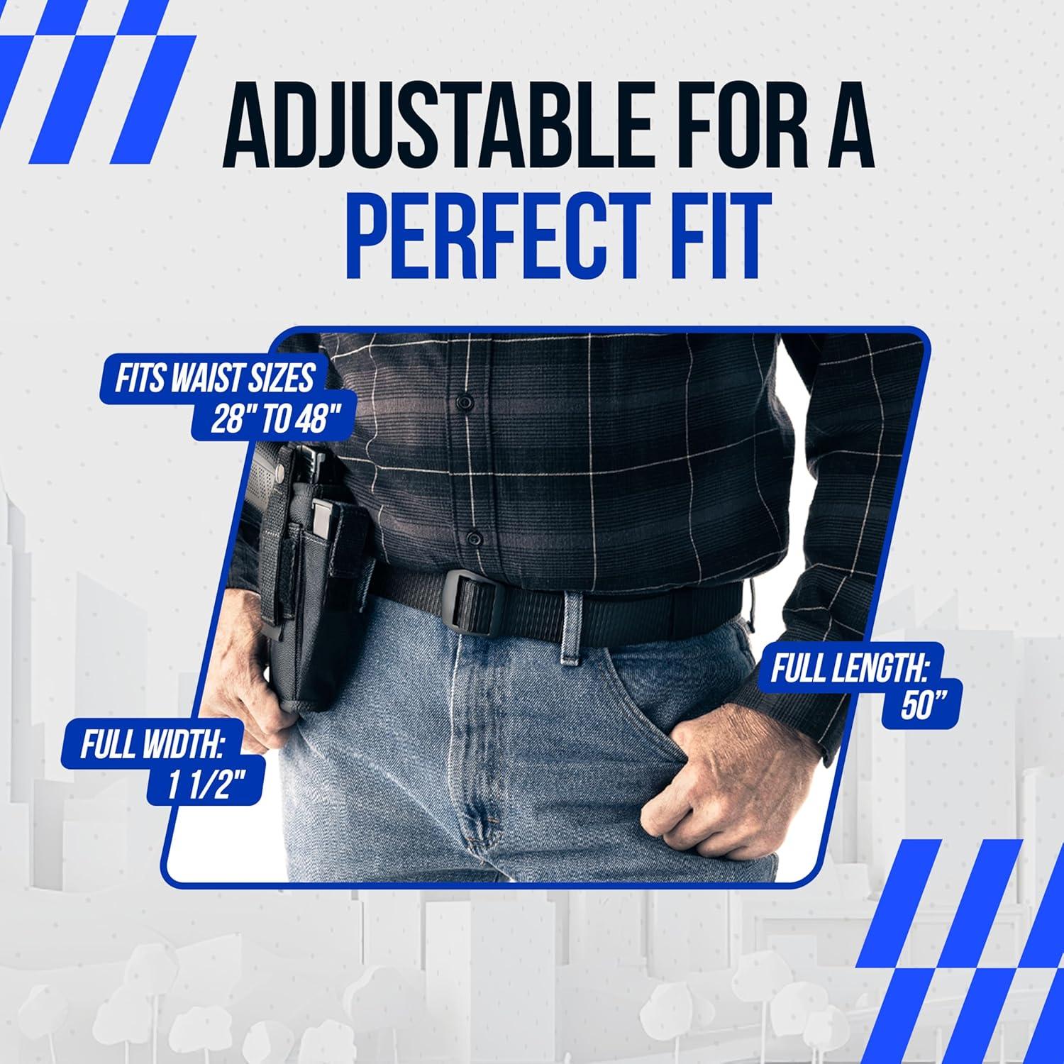 Cinturón Táctico Shirt Stay Plus Negro Ajustable 71 a 122 cm