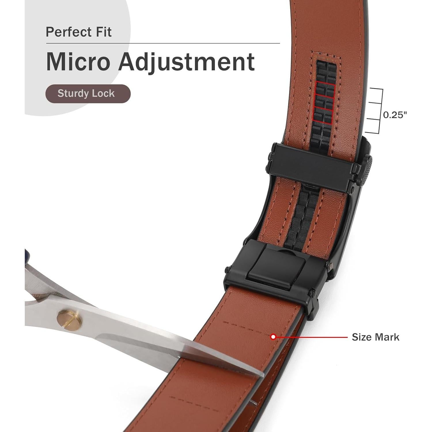 Cinturón Ratchet SANSTHS para Hombres 3,18 cm Ajustable