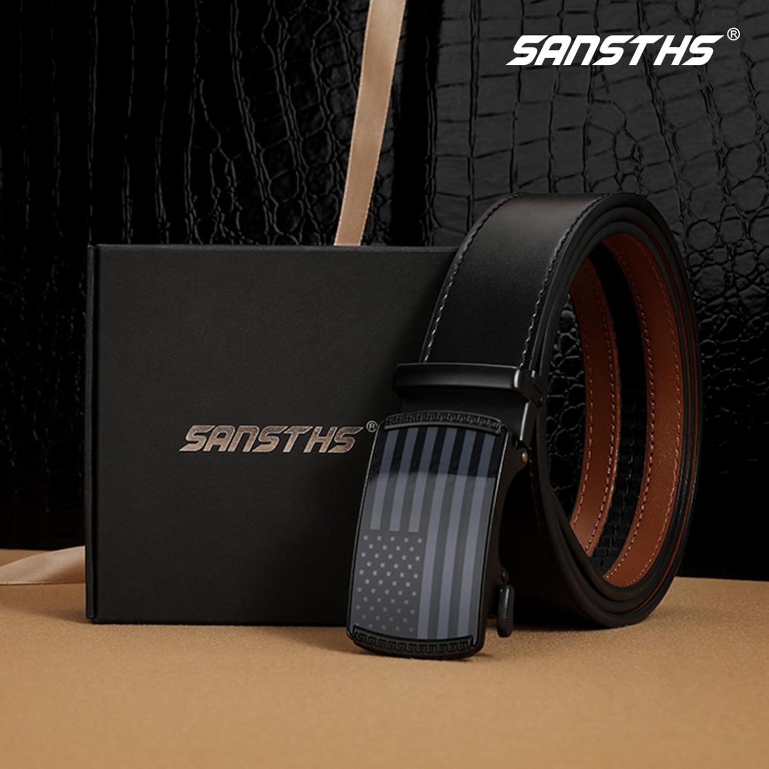 Cinturón Ratchet SANSTHS para Hombres 3,18 cm Ajustable