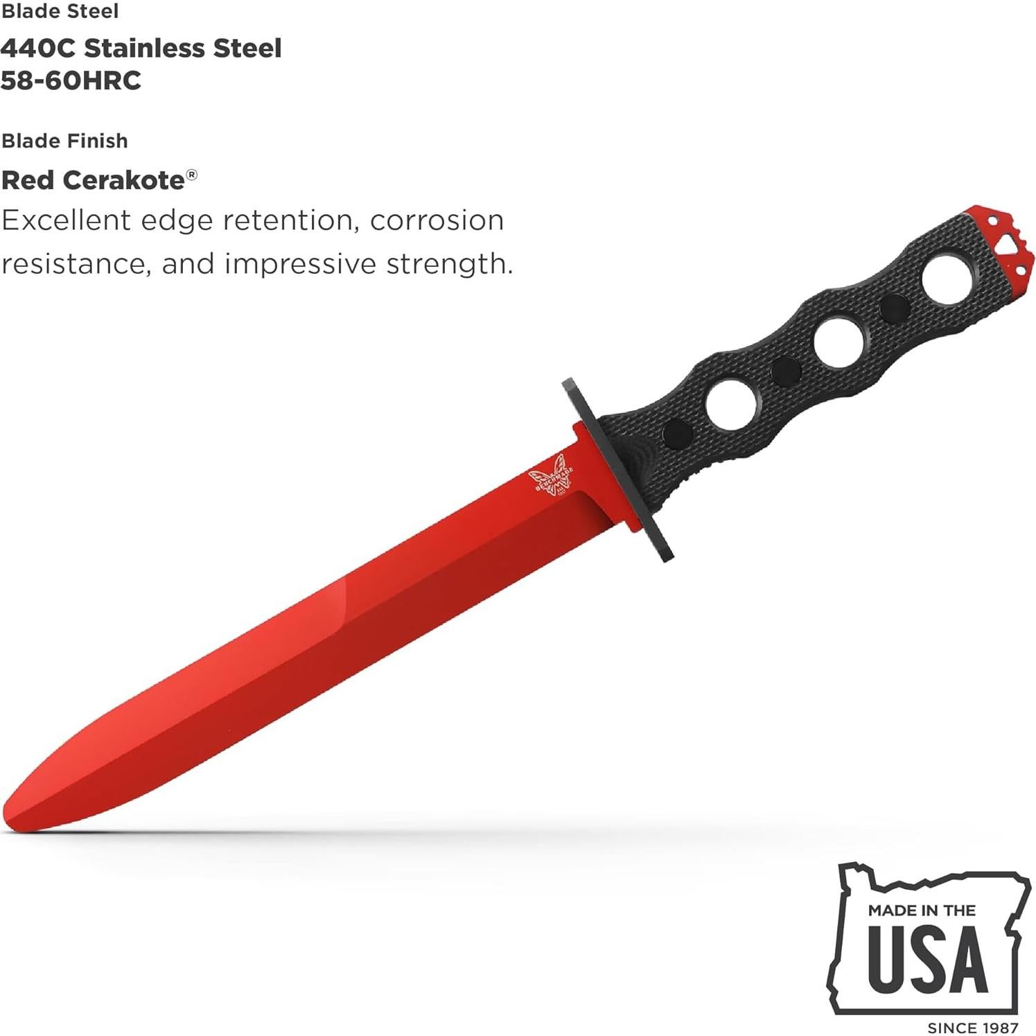 Cuchillo de Entrenamiento Benchmade SOCP 185T G10 Negro