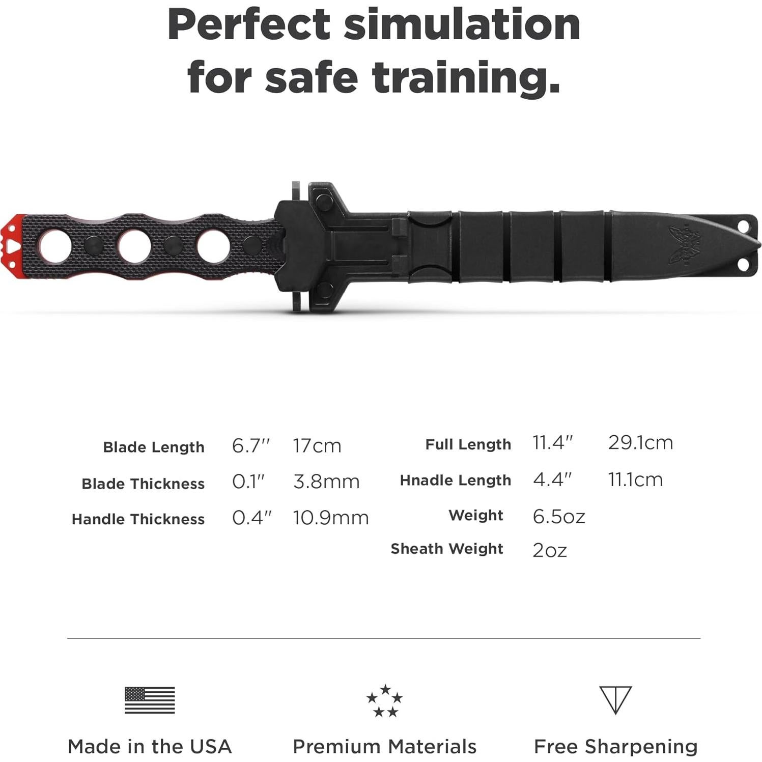 Cuchillo de Entrenamiento Benchmade SOCP 185T G10 Negro