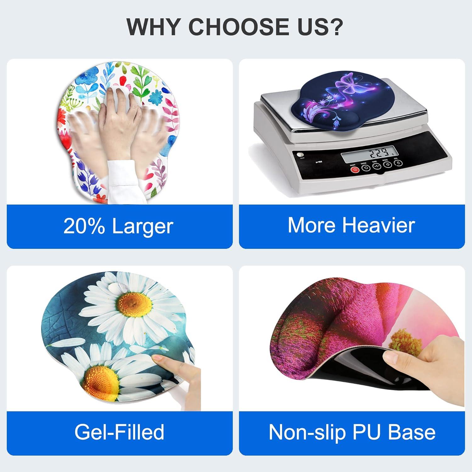 Alfombrilla de Ratón Ergonómica Wiabsi con Reposamuñecas de Gel