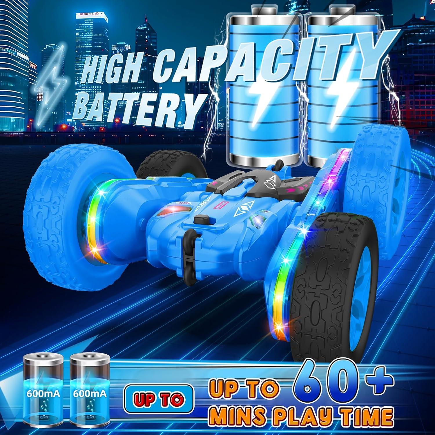 Coche RC Jimdella Acrobacias 360° LED Azul para Niños