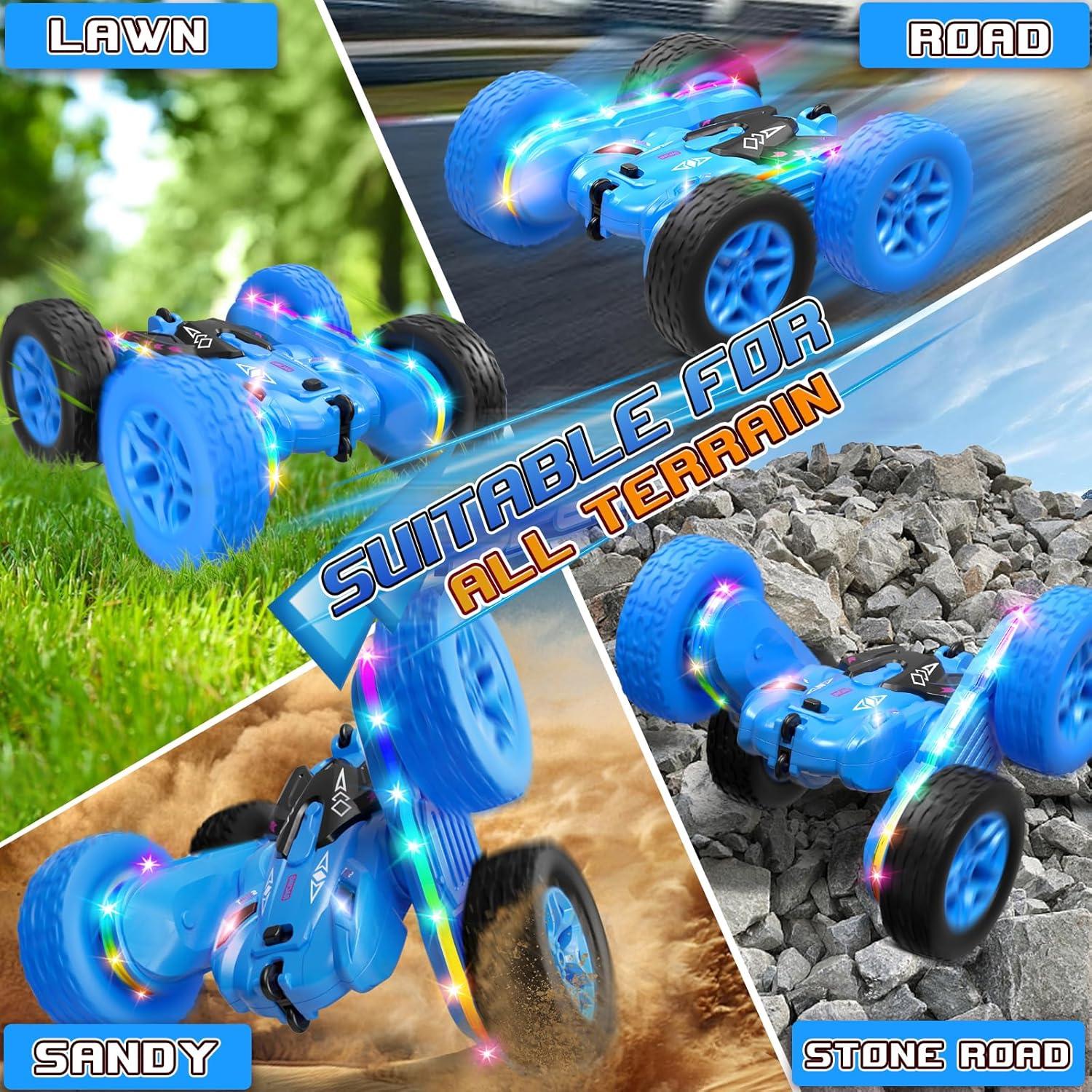 Coche RC Jimdella Acrobacias 360° LED Azul para Niños