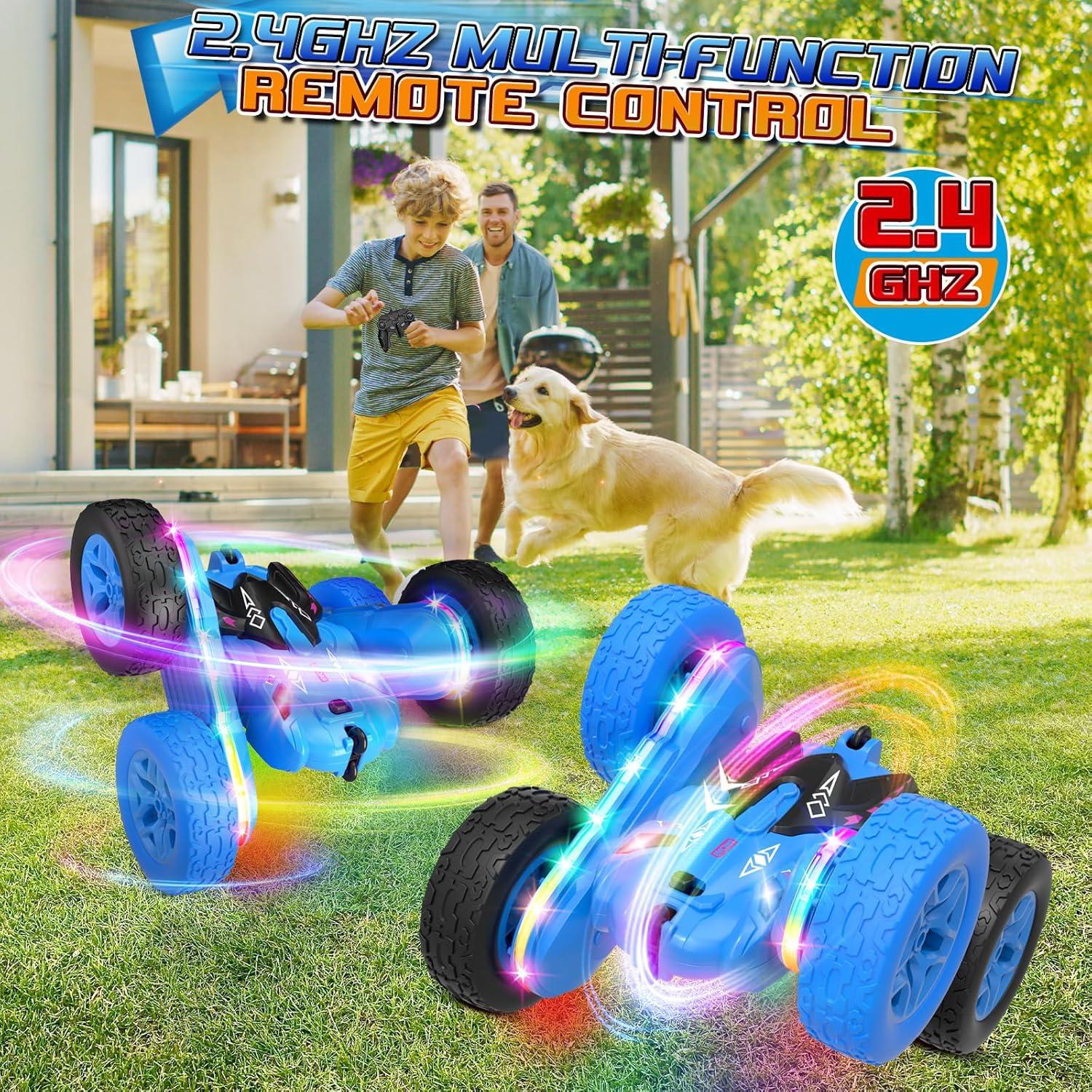 Coche RC Jimdella Acrobacias 360° LED Azul para Niños