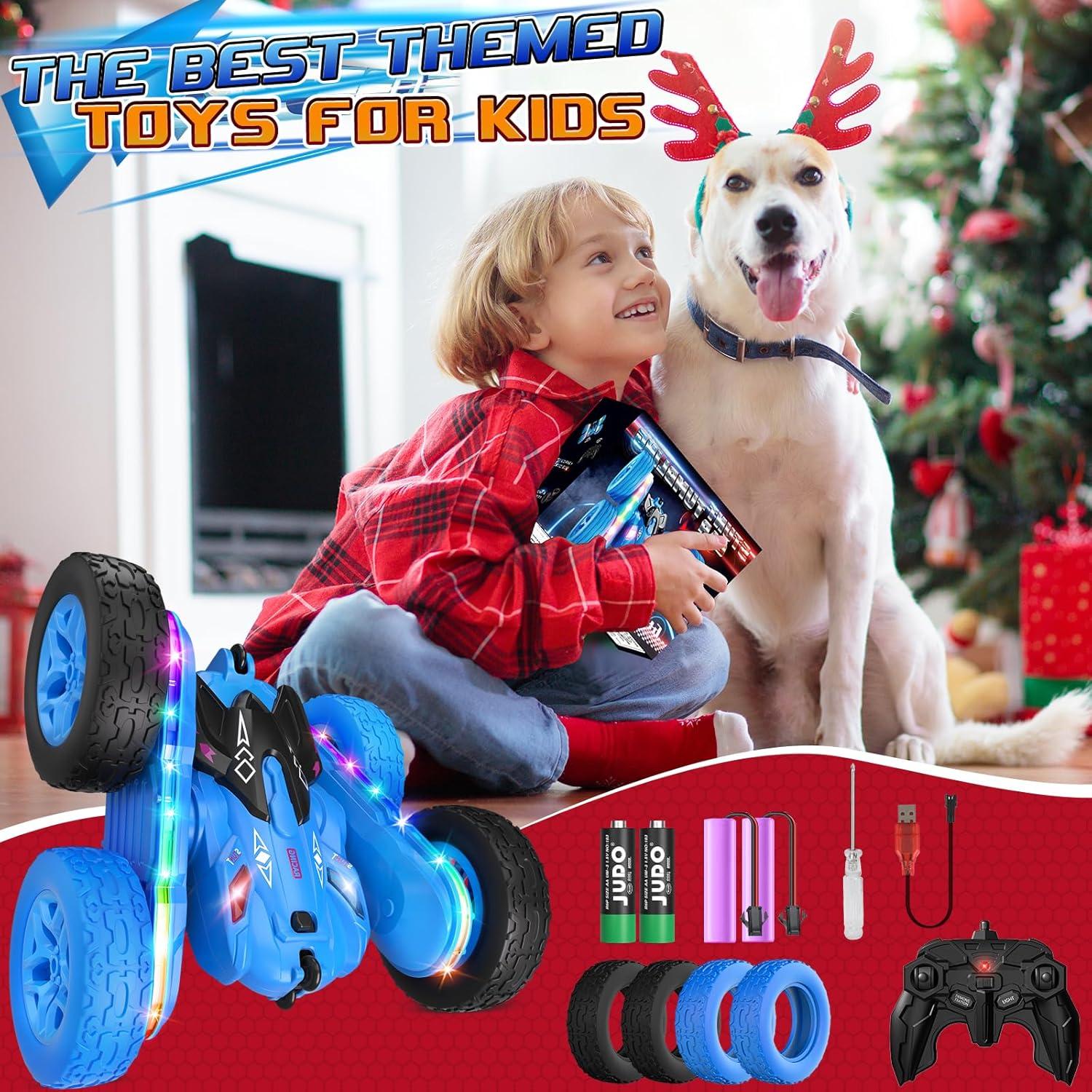 Coche RC Jimdella Acrobacias 360° LED Azul para Niños