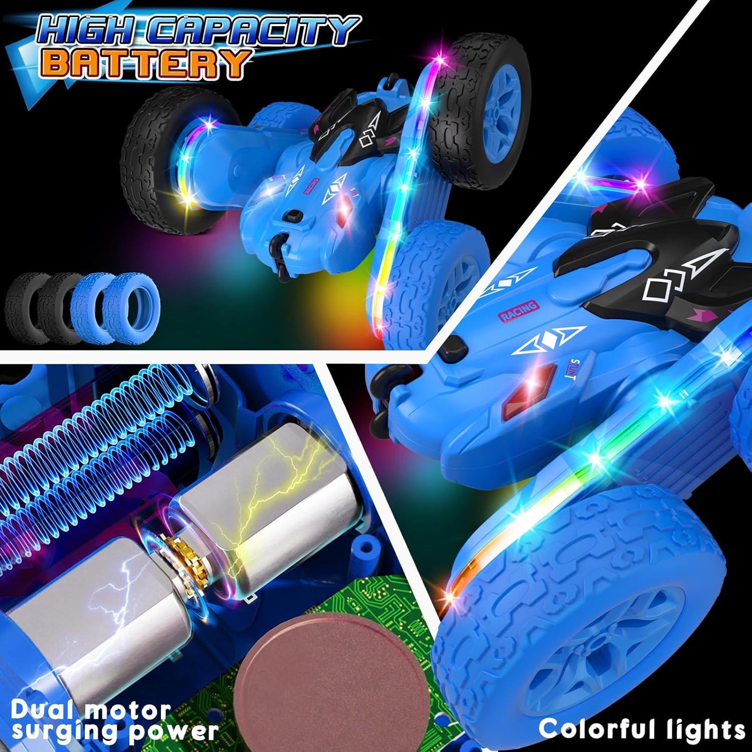 Coche RC Jimdella Acrobacias 360° LED Azul para Niños