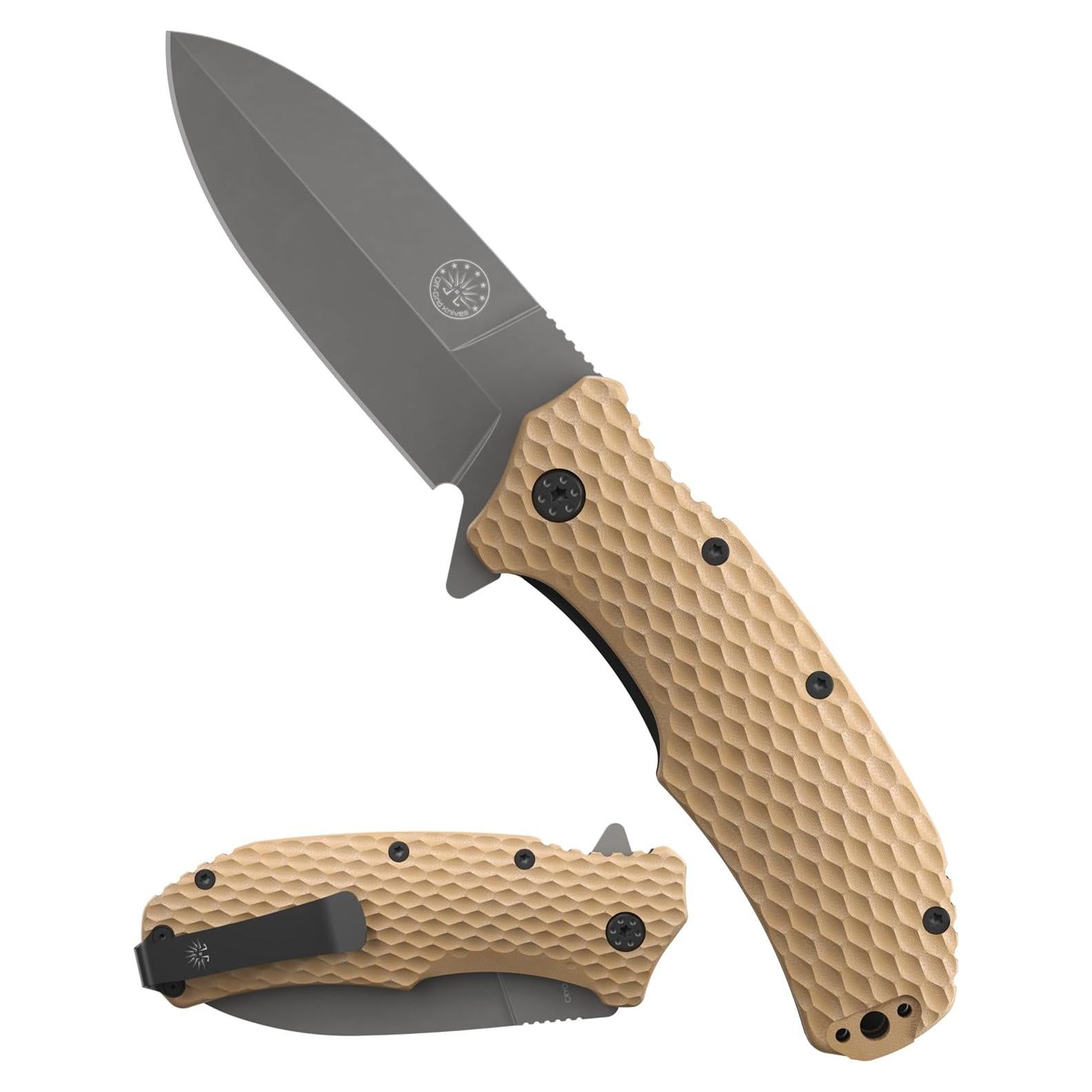 Cuchillo Off-Grid Rapid Fire Stinger, Acero D2, Coyote