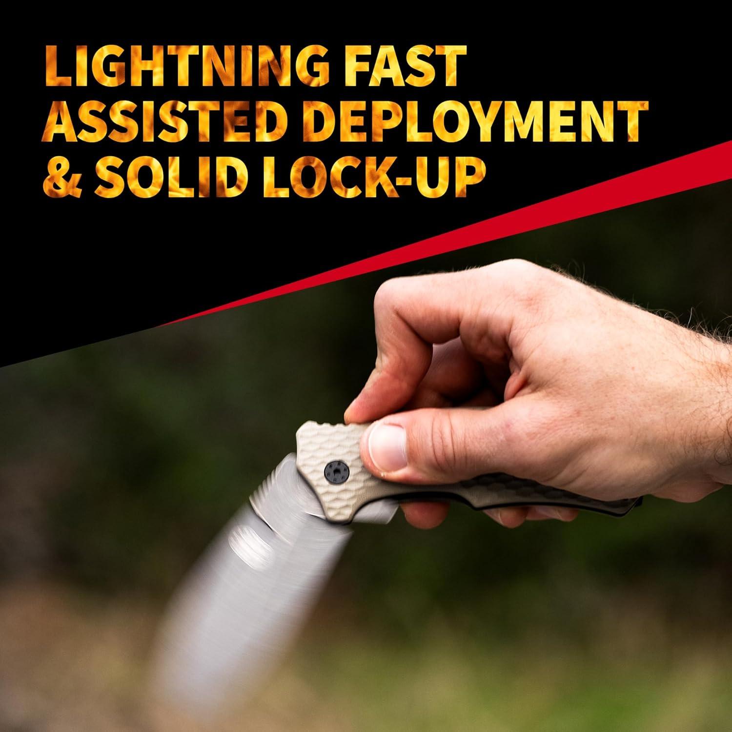 Cuchillo Off-Grid Rapid Fire Stinger, Acero D2, Coyote