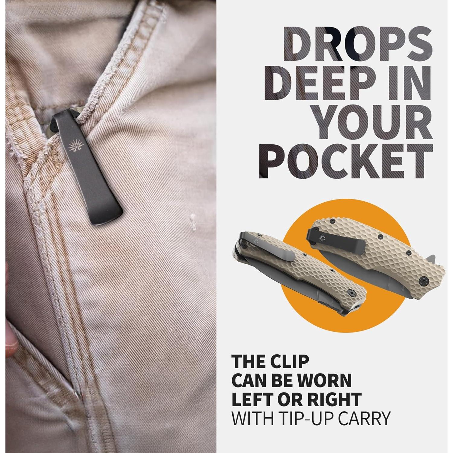 Cuchillo Off-Grid Rapid Fire Stinger, Acero D2, Coyote