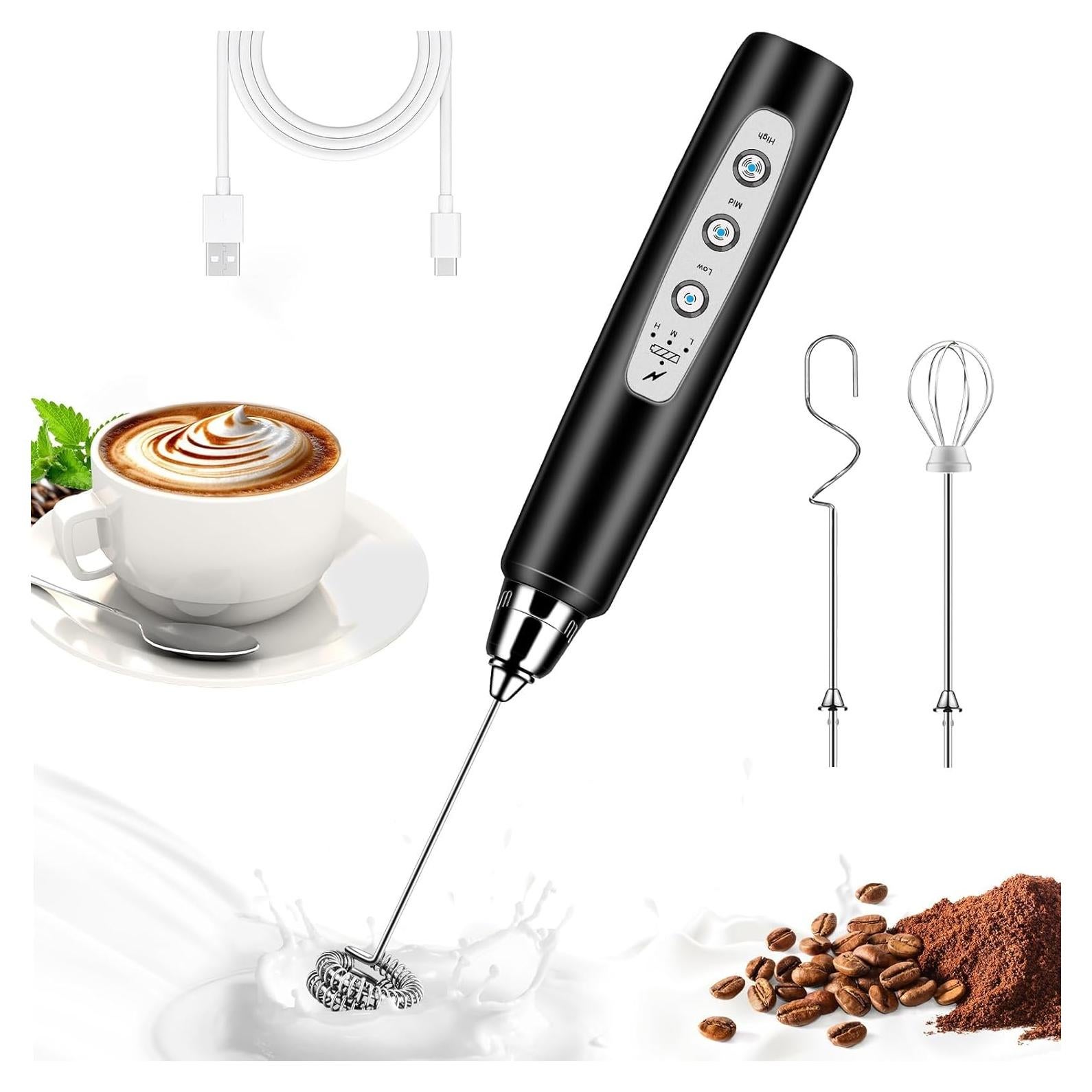 Espumador de Leche Eléctrico BSRGMS Negro 3 Velocidades