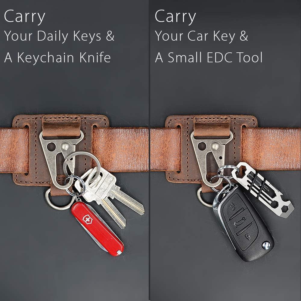 Soporte de llavero de cuero Diodrio con clip resistente