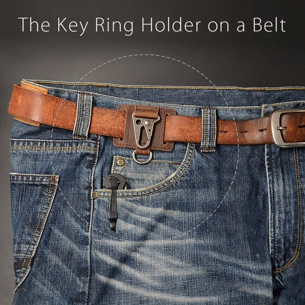 Soporte de llavero de cuero Diodrio con clip resistente