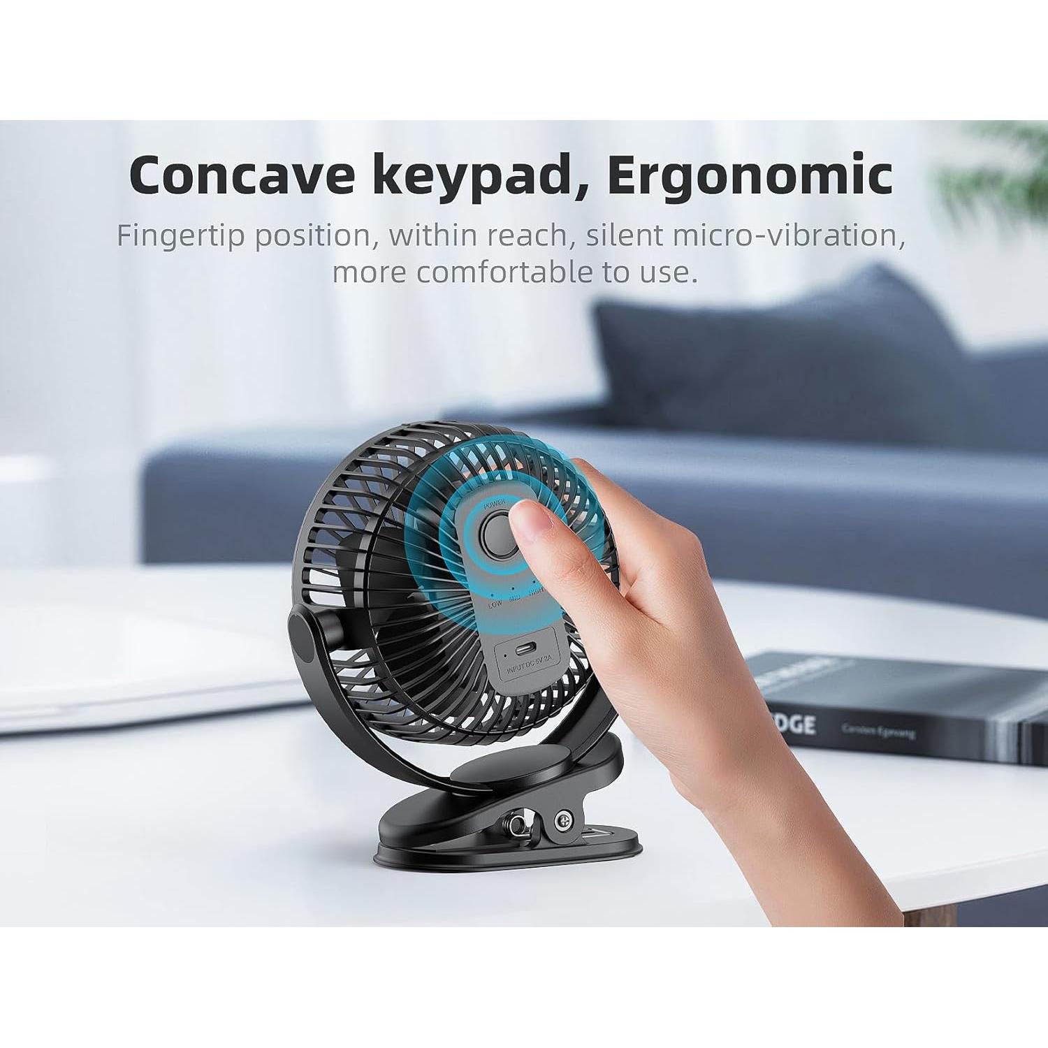 Ventilador Personal USB Clip Svinkal TF28D 2400mAh 3 Velocidades