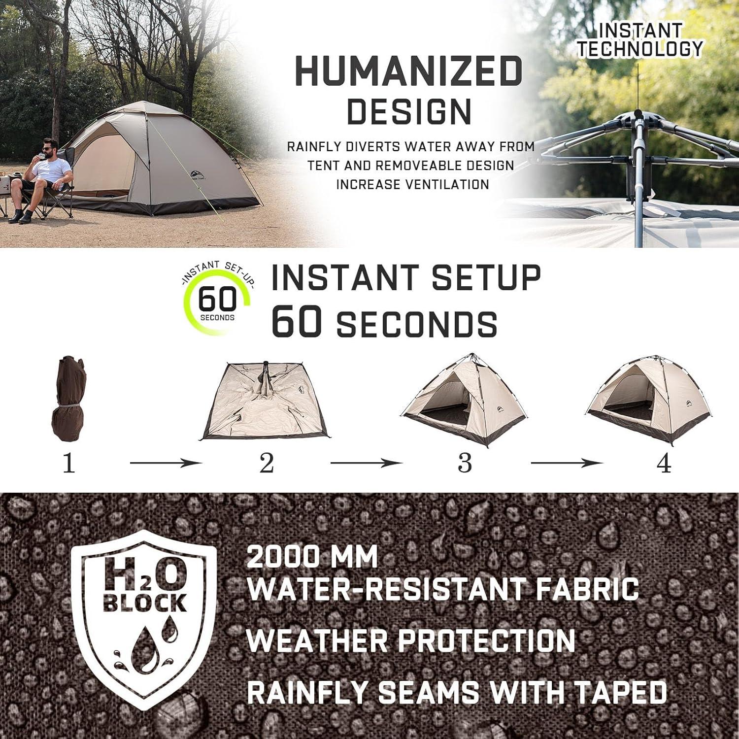 Carpa de Camping Happy Travel Pop Up 2 Personas Impermeable