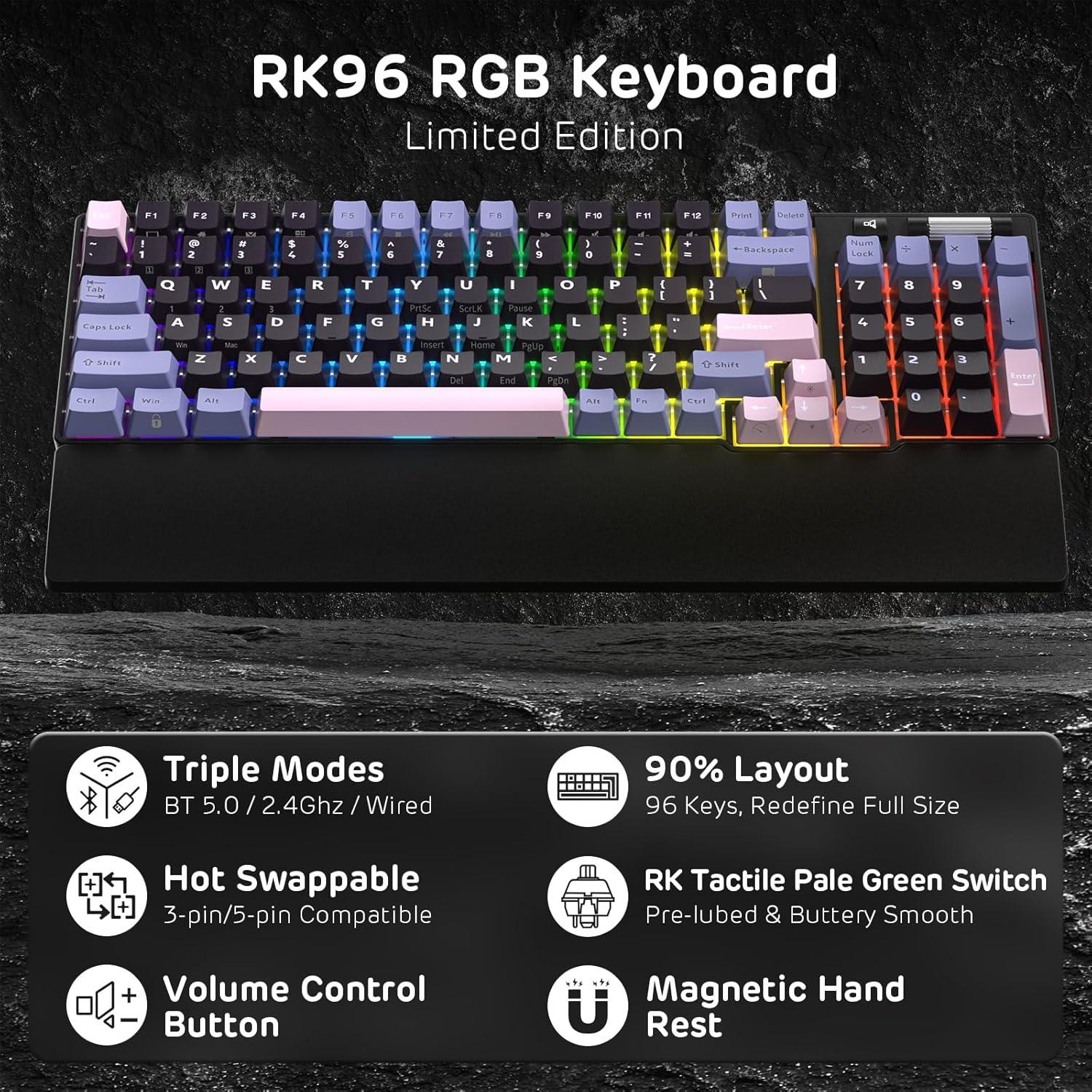 Teclado Mecánico Inalámbrico RK ROYAL KLUDGE RK96 96 Teclas