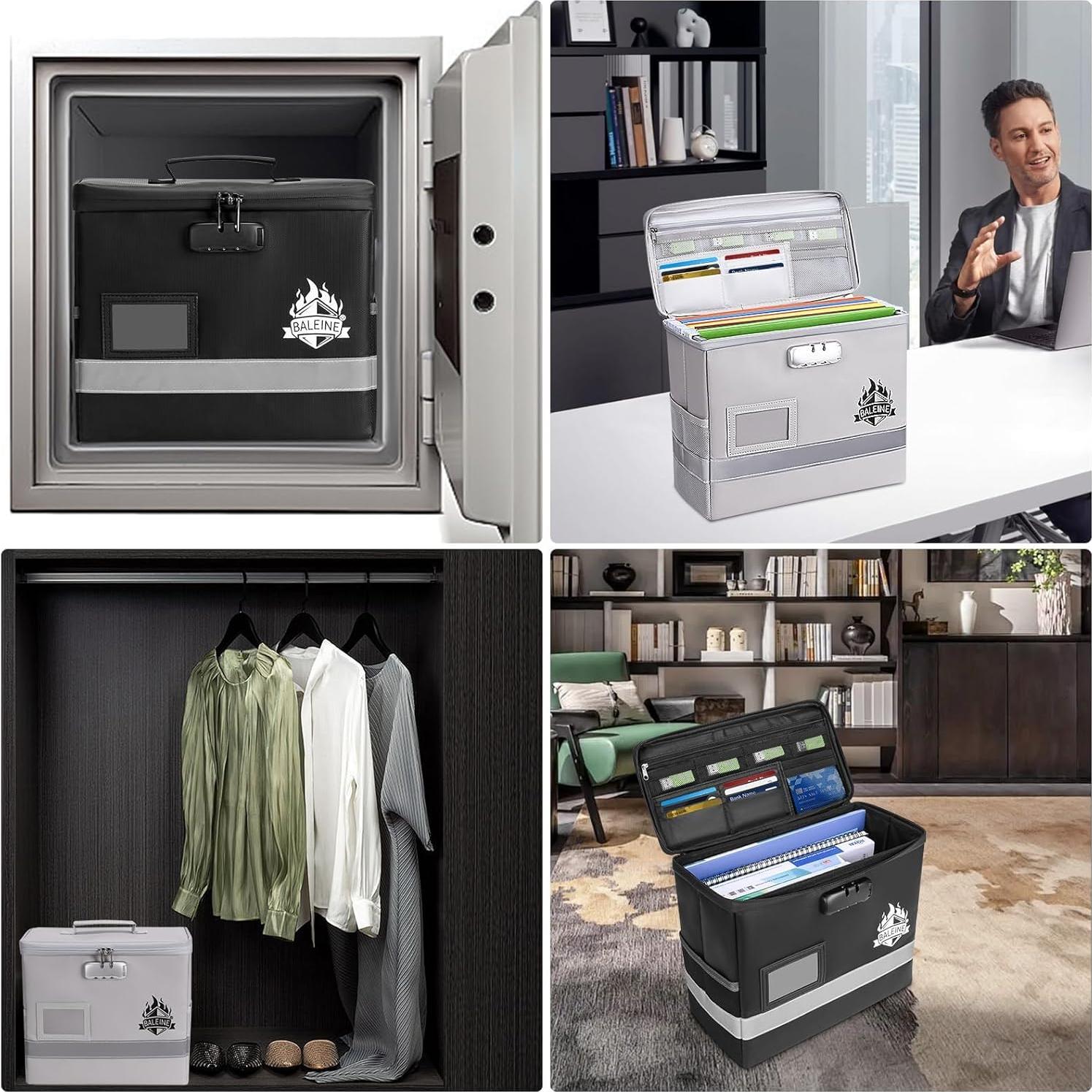 Caja de Documentos a Prueba de Fuego BALEINE 31.5x26.4x15.2cm