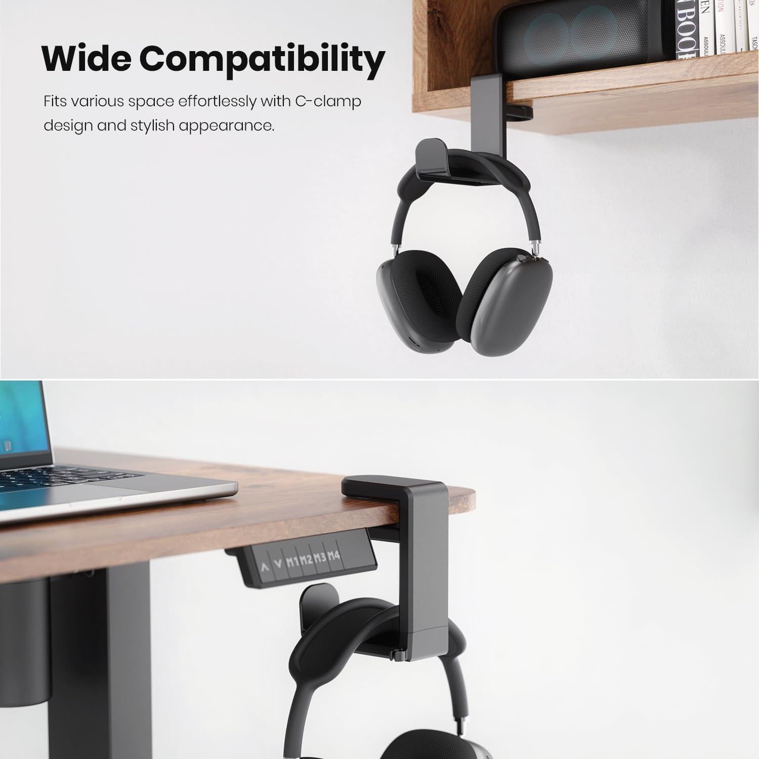 Soporte para Auriculares Rotatorio EURPMASK - Ajustable Negro