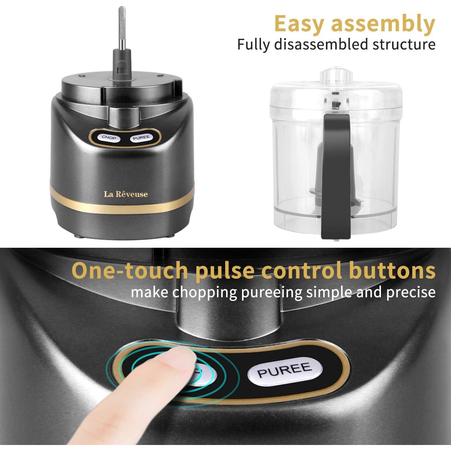 Procesador de Alimentos Mini La Reveuse 200W 2 Tazas Gris