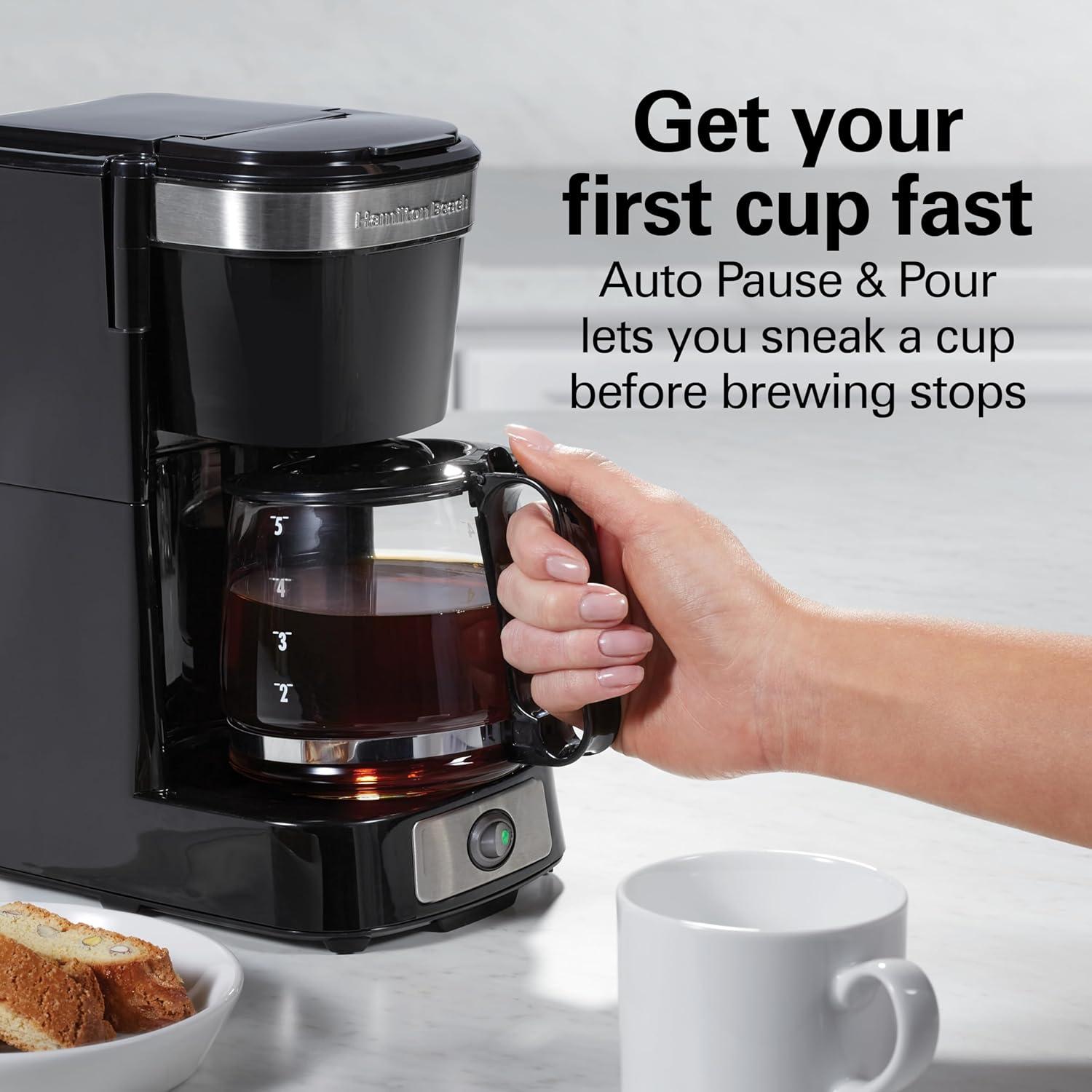 Cafetera de Goteo Hamilton Beach 5 Tazas Compacta Automática