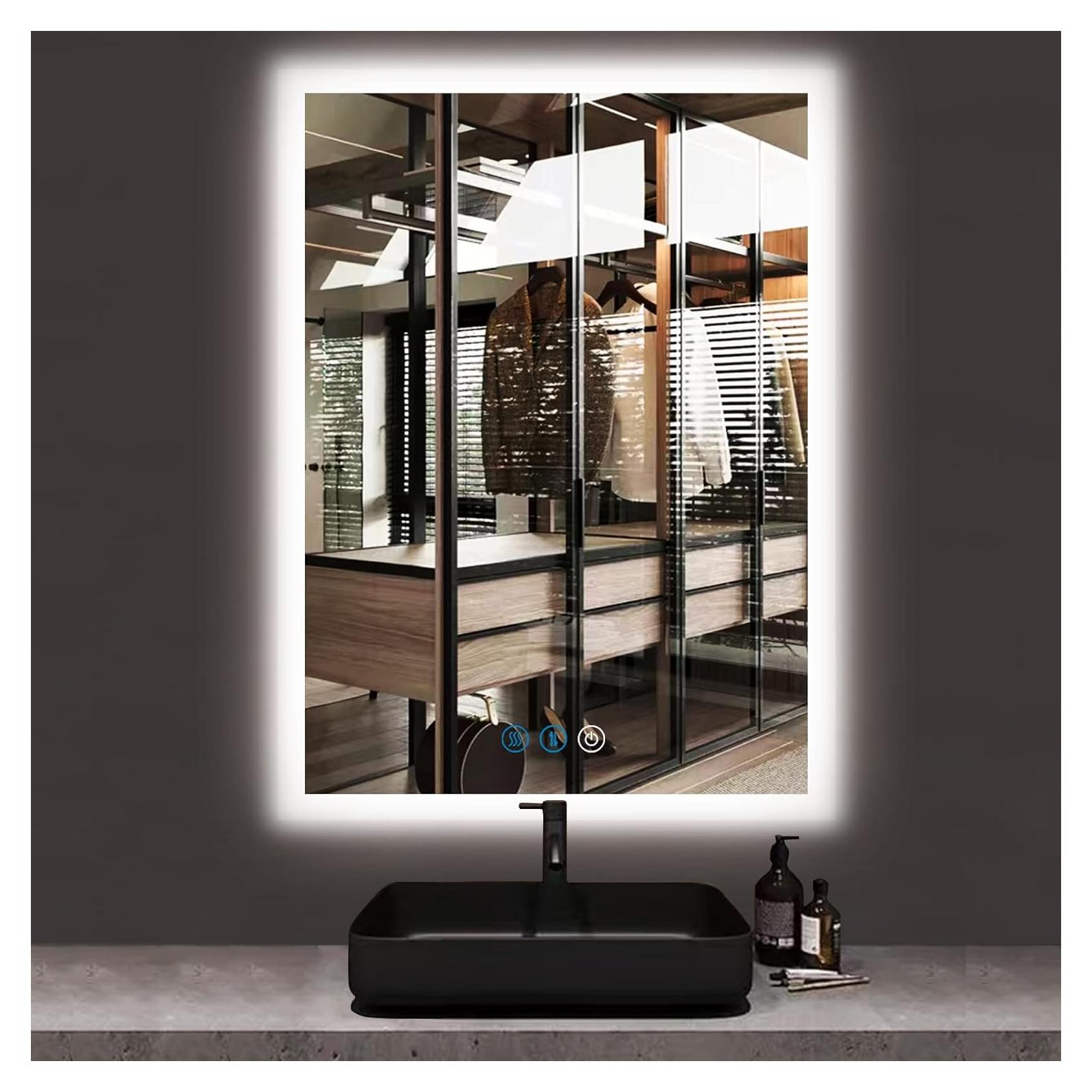 Espejo de Baño LED Retroiluminado DIDIDADA 76x51 cm Sin Marco