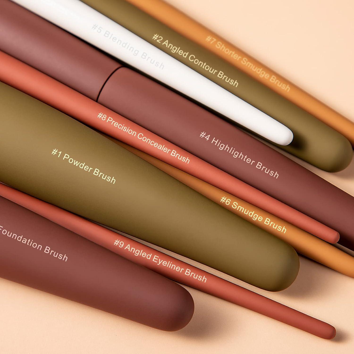 Set de Pinceles de Maquillaje EIGSHOW 9 Piezas Sintéticas