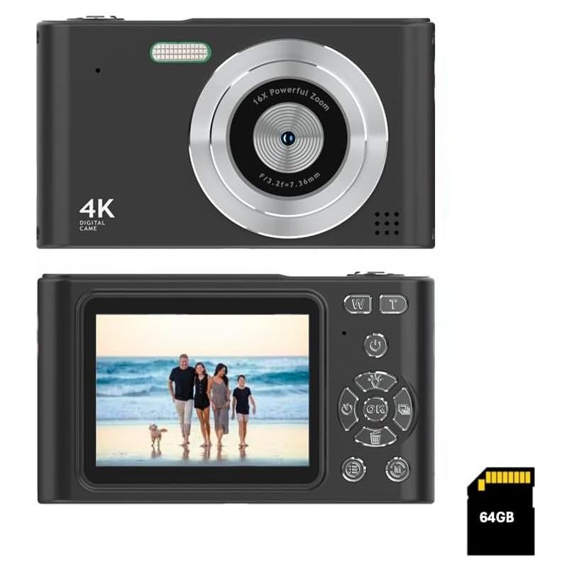 Cámara Digital Compacta BK Digital BK1 16X Zoom 64GB FHD 1080P