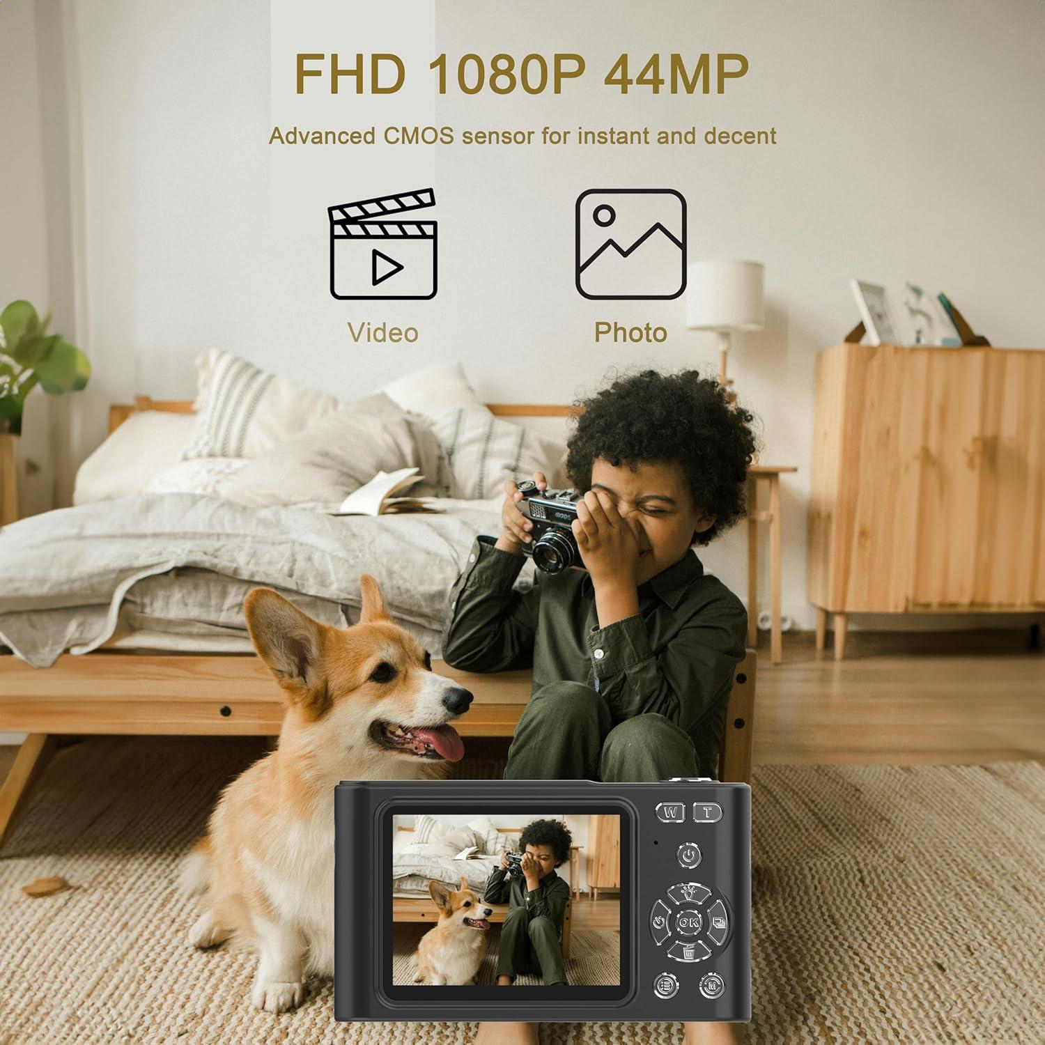 Cámara Digital Compacta BK Digital BK1 16X Zoom 64GB FHD 1080P