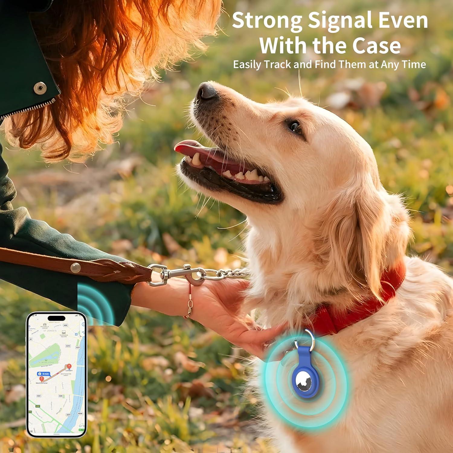 Soporte para AirTag HATALKIN 2 Piezas Silicona Negro