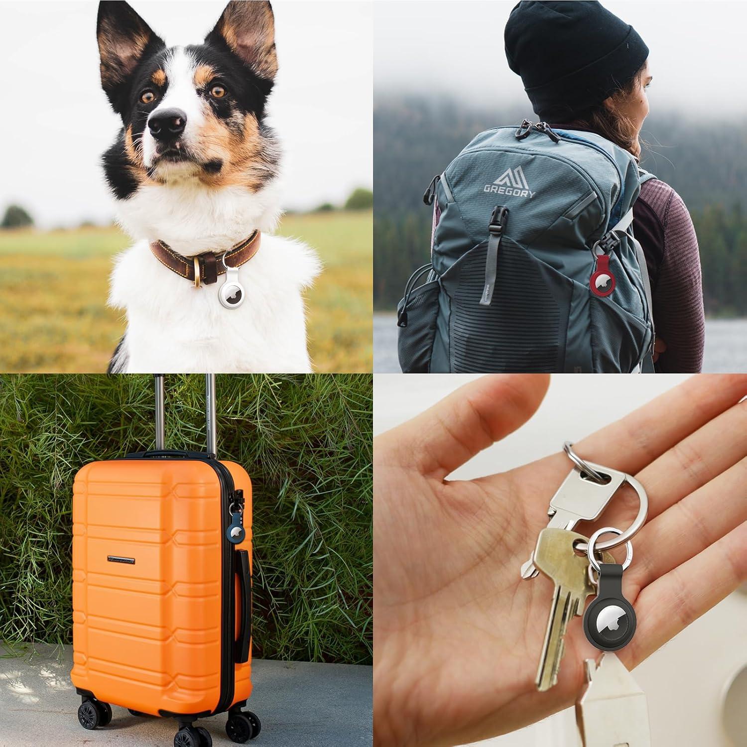 Soporte para AirTag HATALKIN 2 Piezas Silicona Negro