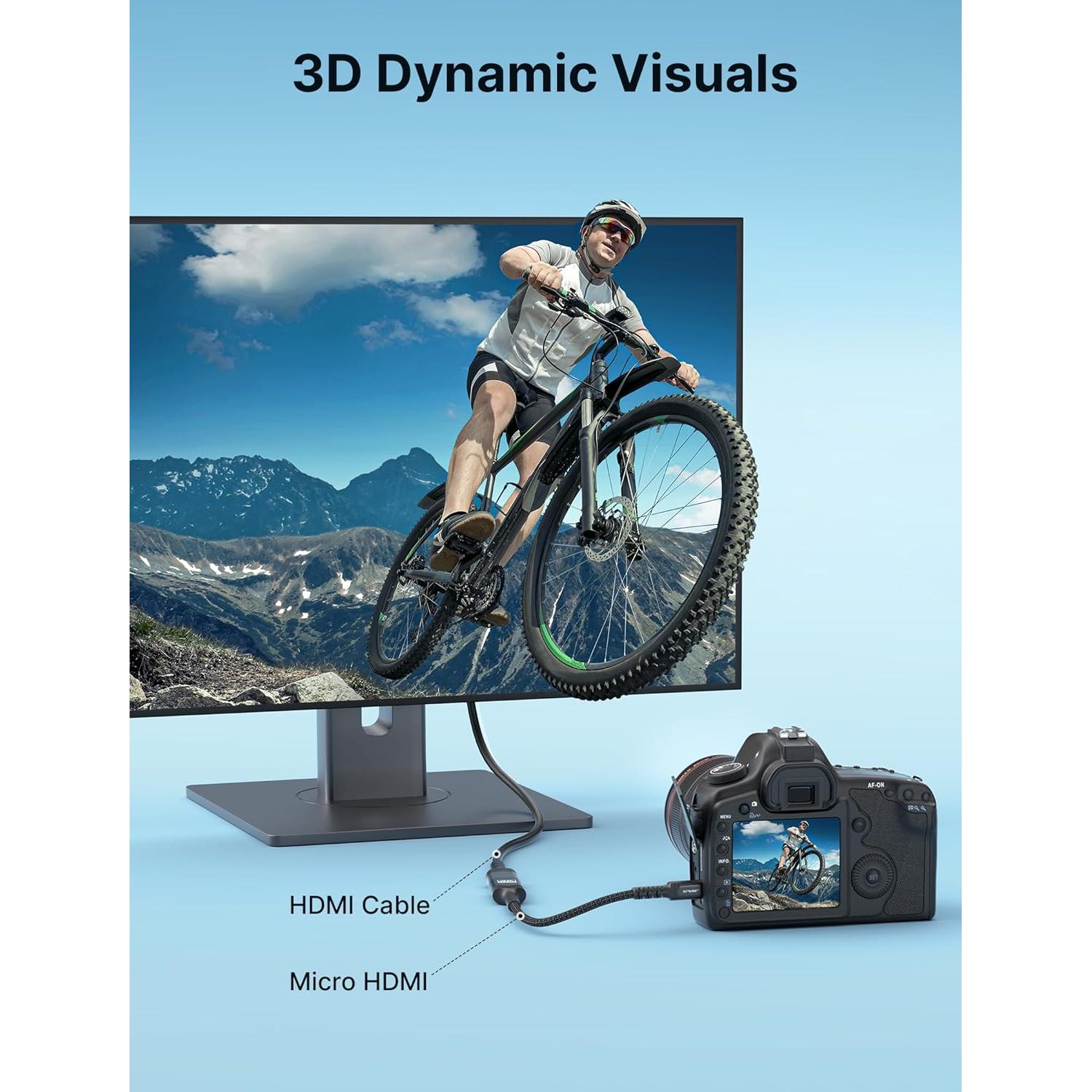 Adaptador Micro HDMI a HDMI JSAUX 4K 60Hz 18Gbps Negro