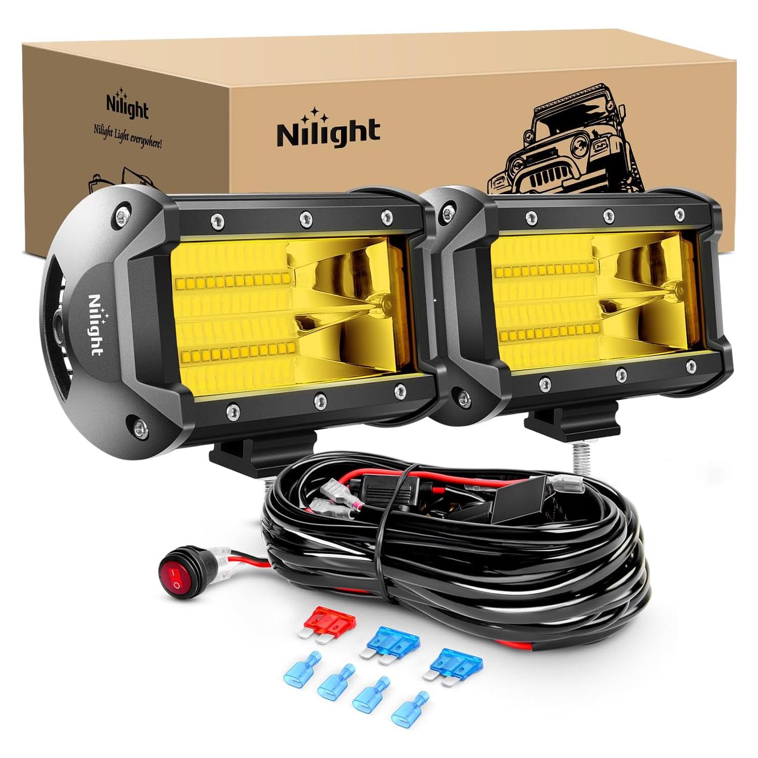 Barra de Luz LED Nilight ZH304 72W Amarillo 10800 Lúmenes