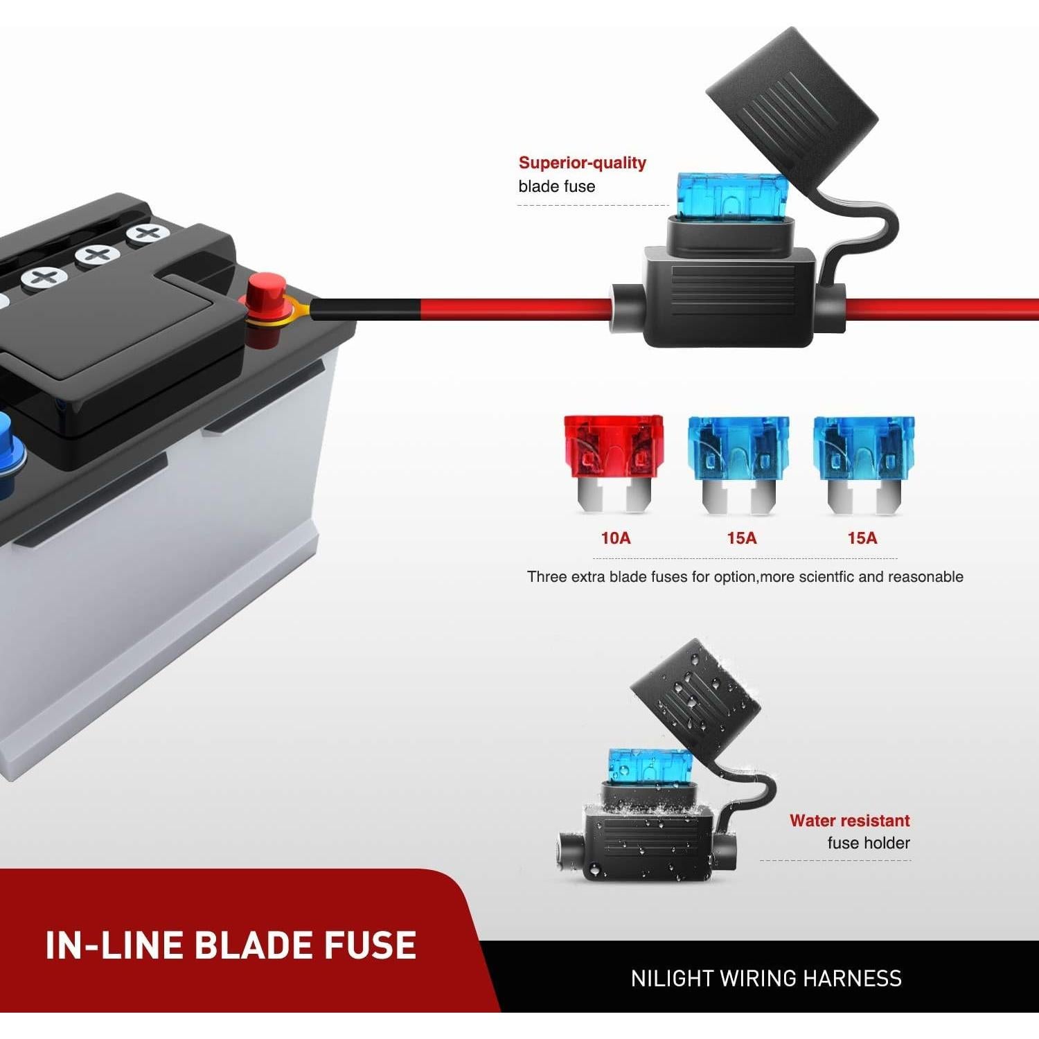 Barra de Luz LED Nilight ZH304 72W Amarillo 10800 Lúmenes