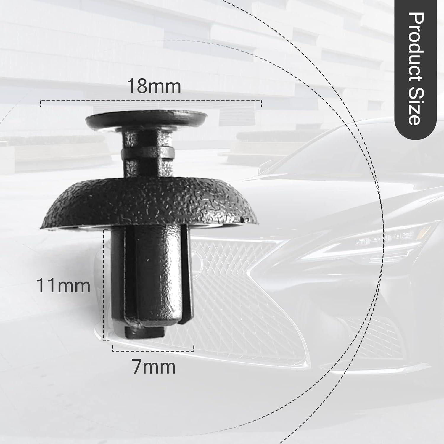 20 Clips de Cubierta de Motor TOPCNOEM 7mm para Toyota/Lexus