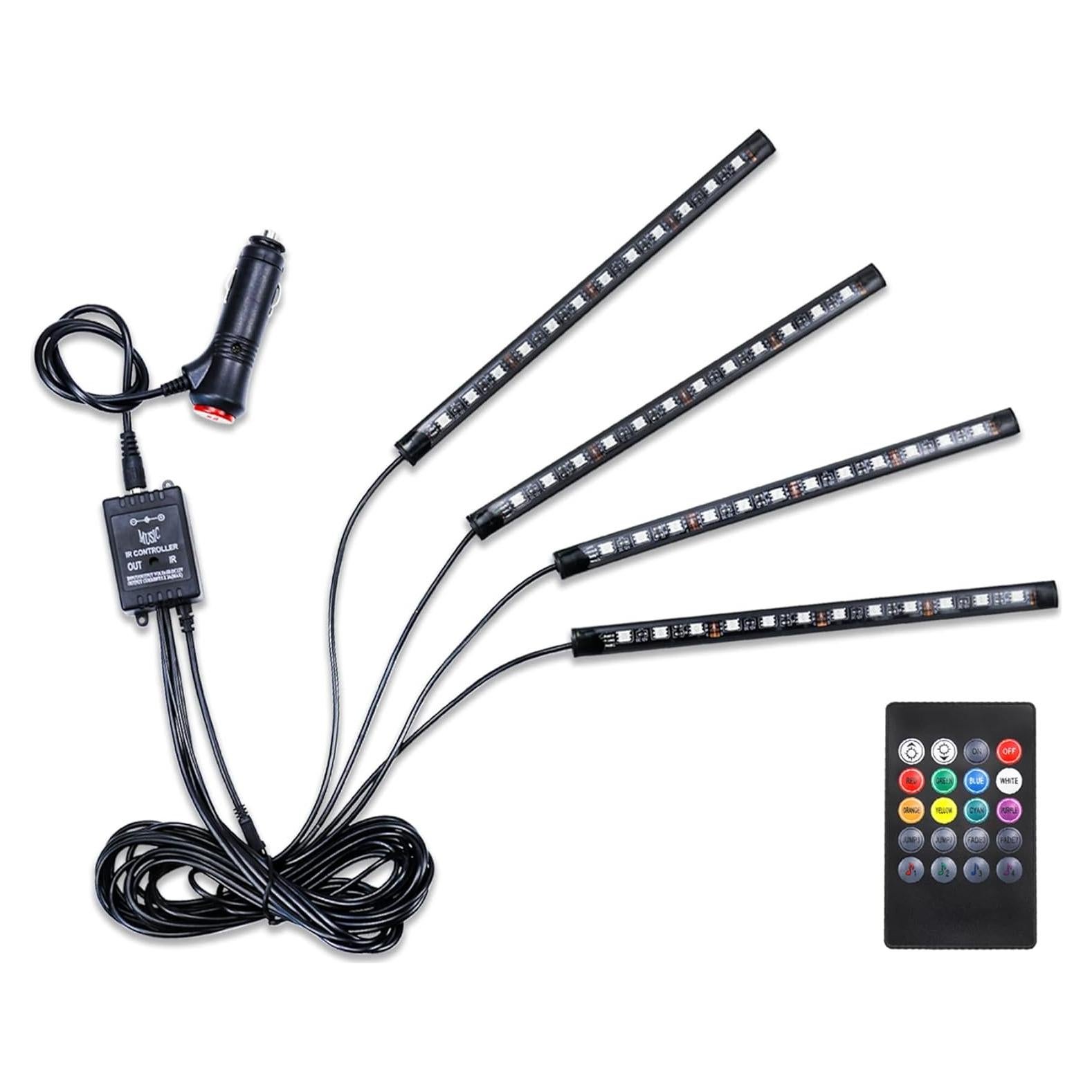 Luces LED de Interior para Automóvil LivTee 4pcs Multicolor