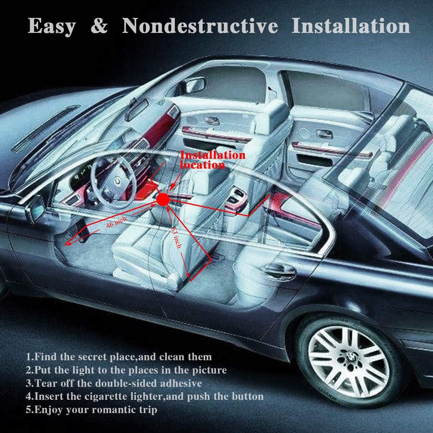 Luces LED de Interior para Automóvil LivTee 4pcs Multicolor