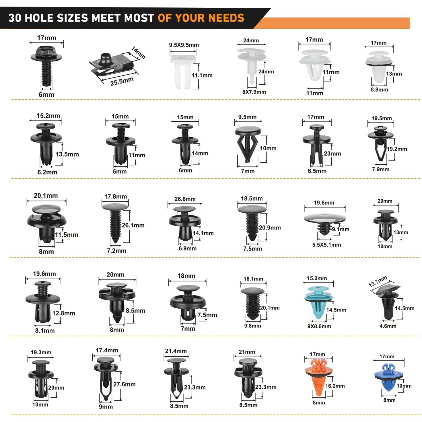 Kit de Clips de Retención GOOACC 1045 Piezas para Automóviles