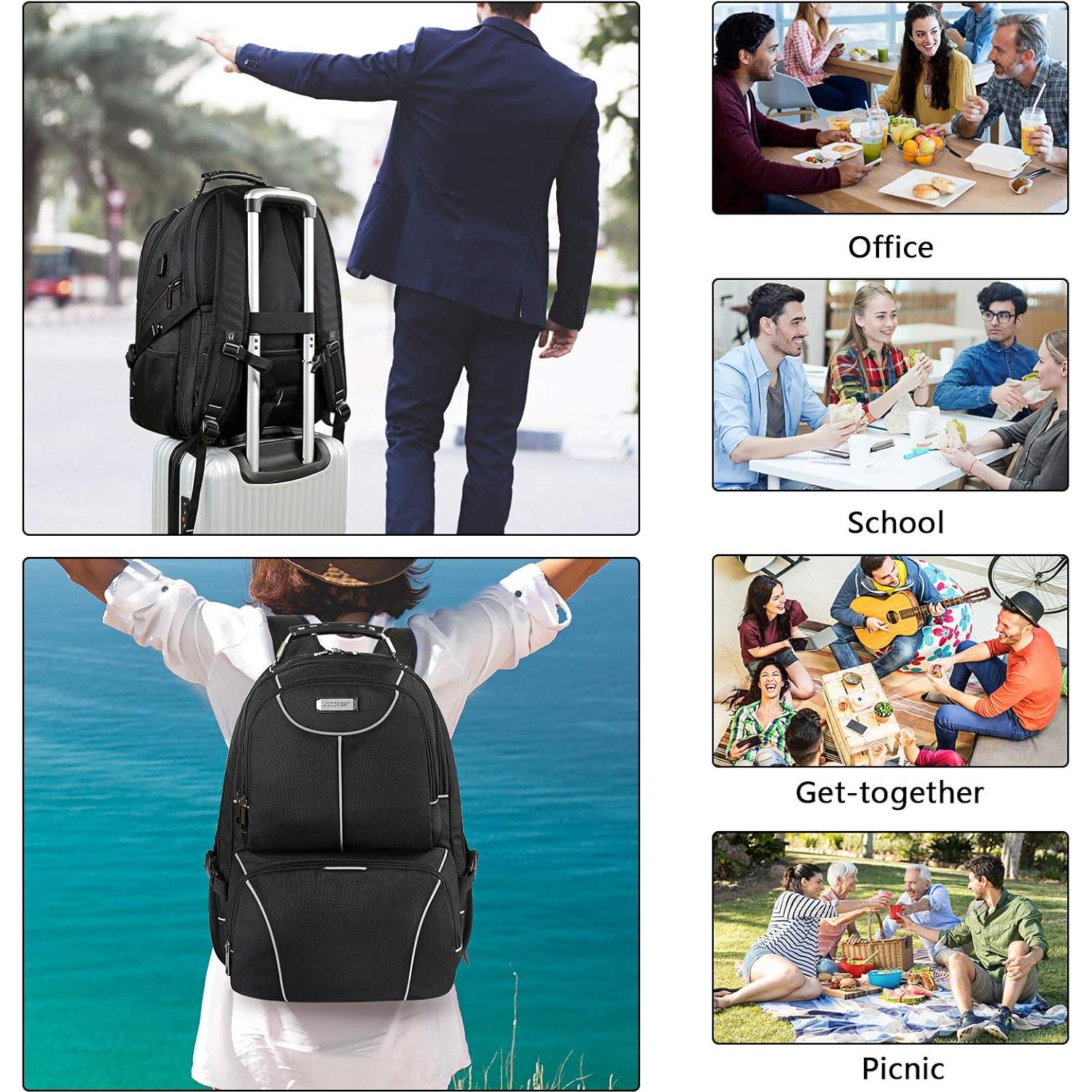 Mochila Enfriadora Aislada VECKUSON 17.3" Gris RFID USB