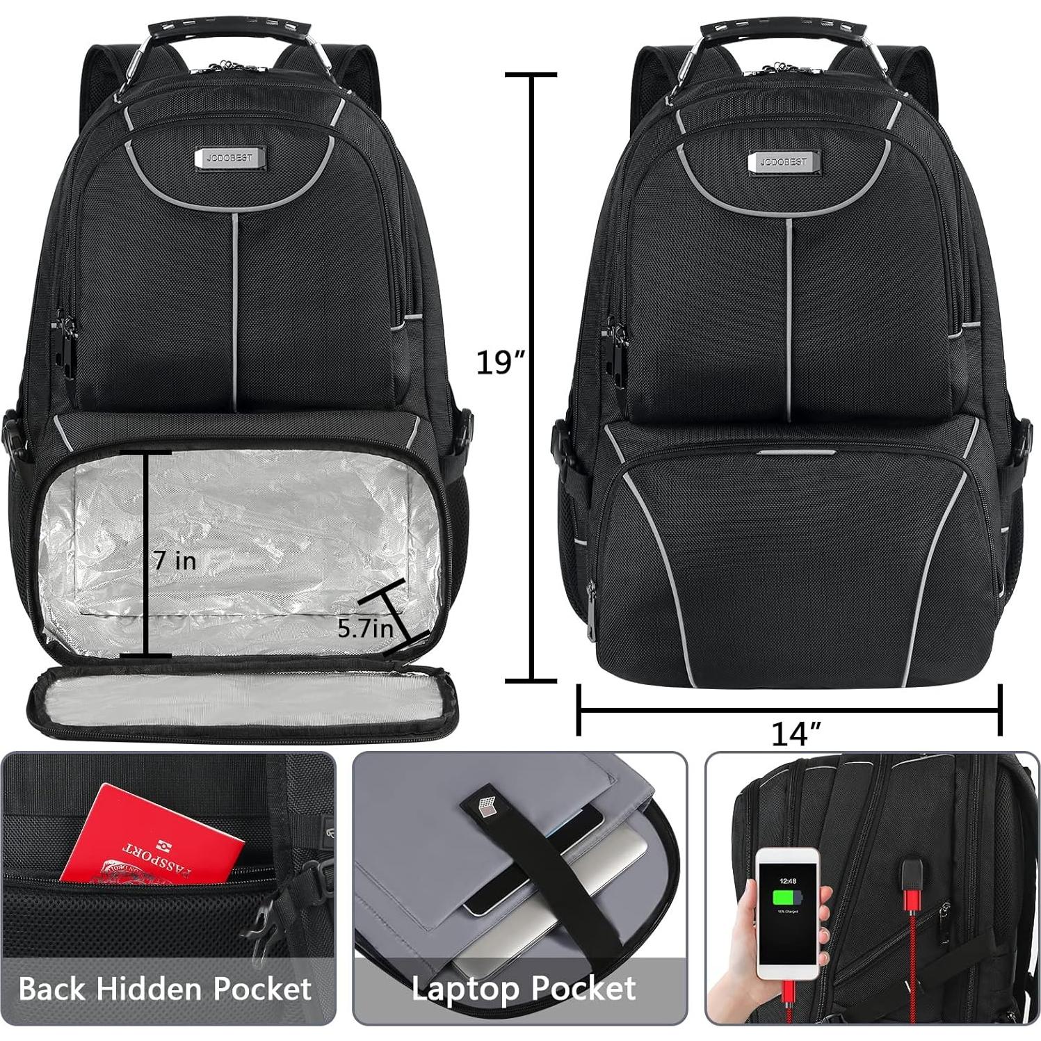 Mochila Enfriadora Aislada VECKUSON 17.3" Gris RFID USB
