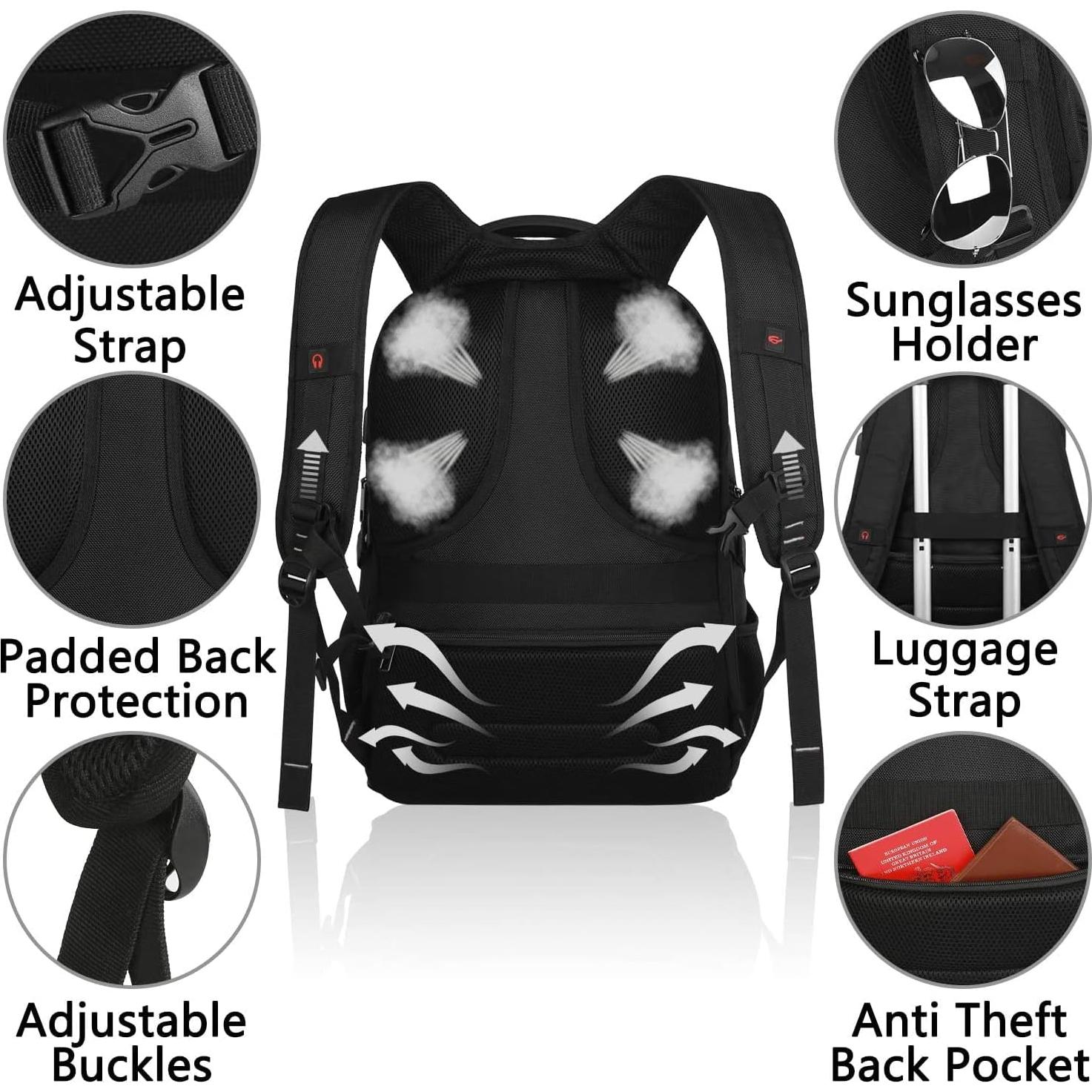 Mochila Enfriadora Aislada VECKUSON 17.3" Gris RFID USB